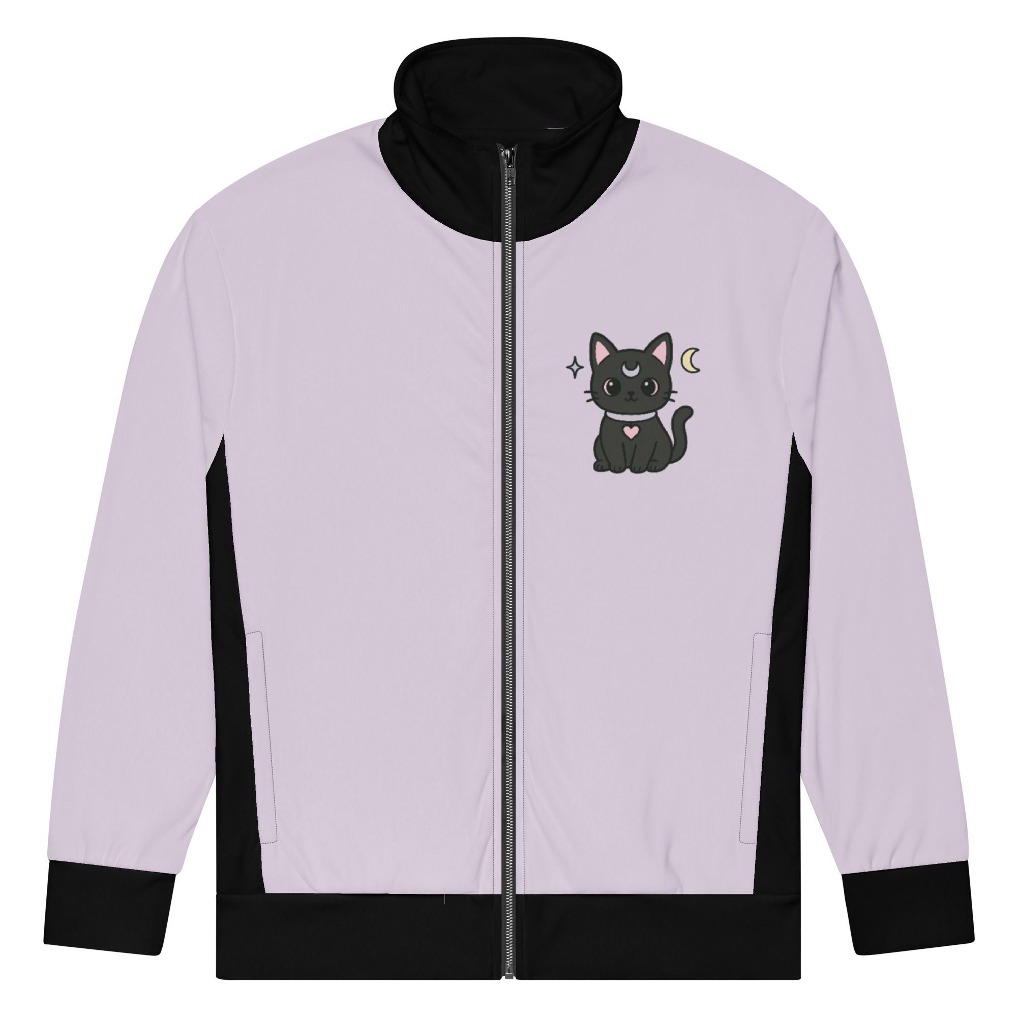 Purple Cat Print Track Jacket