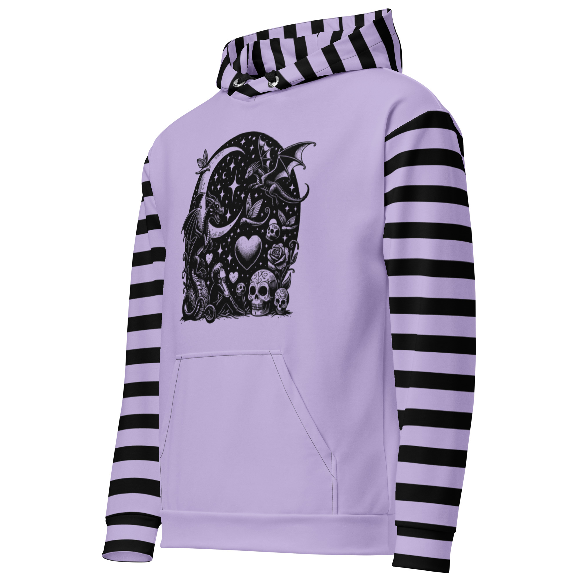 Gothic Fantasy Striped Hoodie
