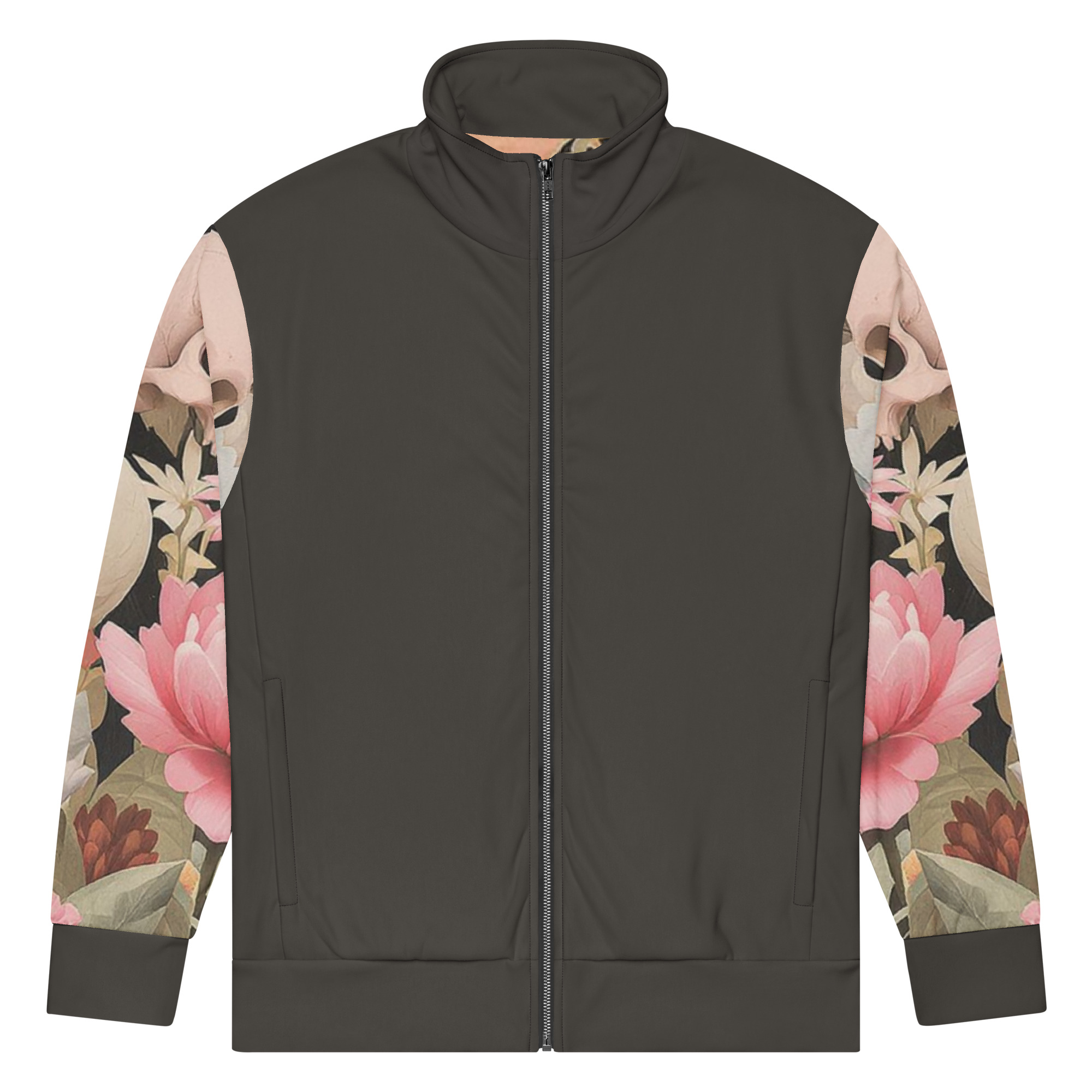 Floral Skull Print Track Jacket