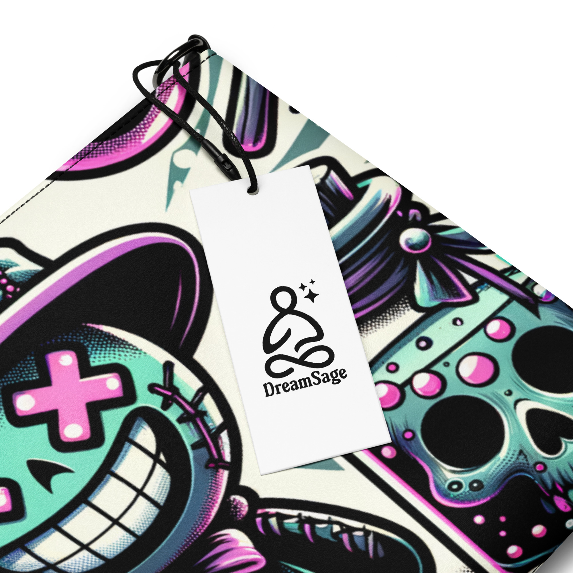 Gothic Skull Print Wristlet Bag