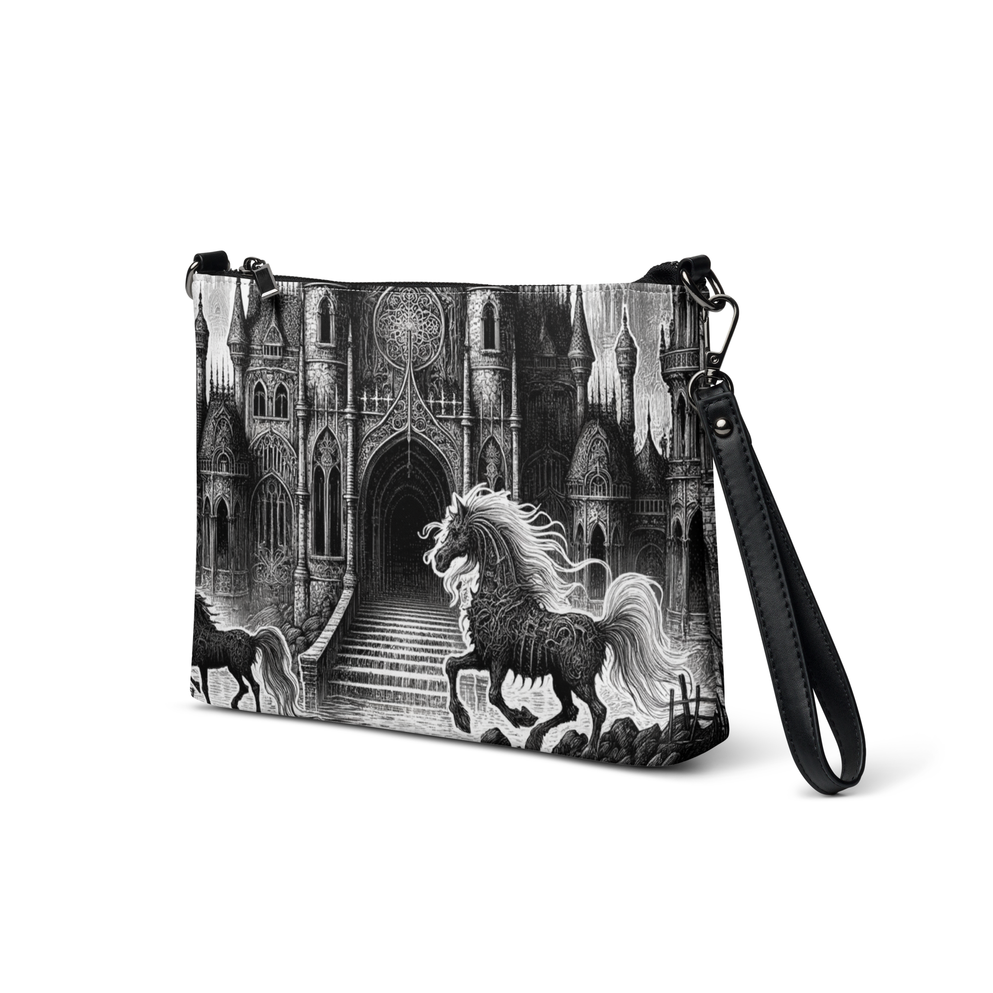 Gothic Castle Art Wristlet Bag