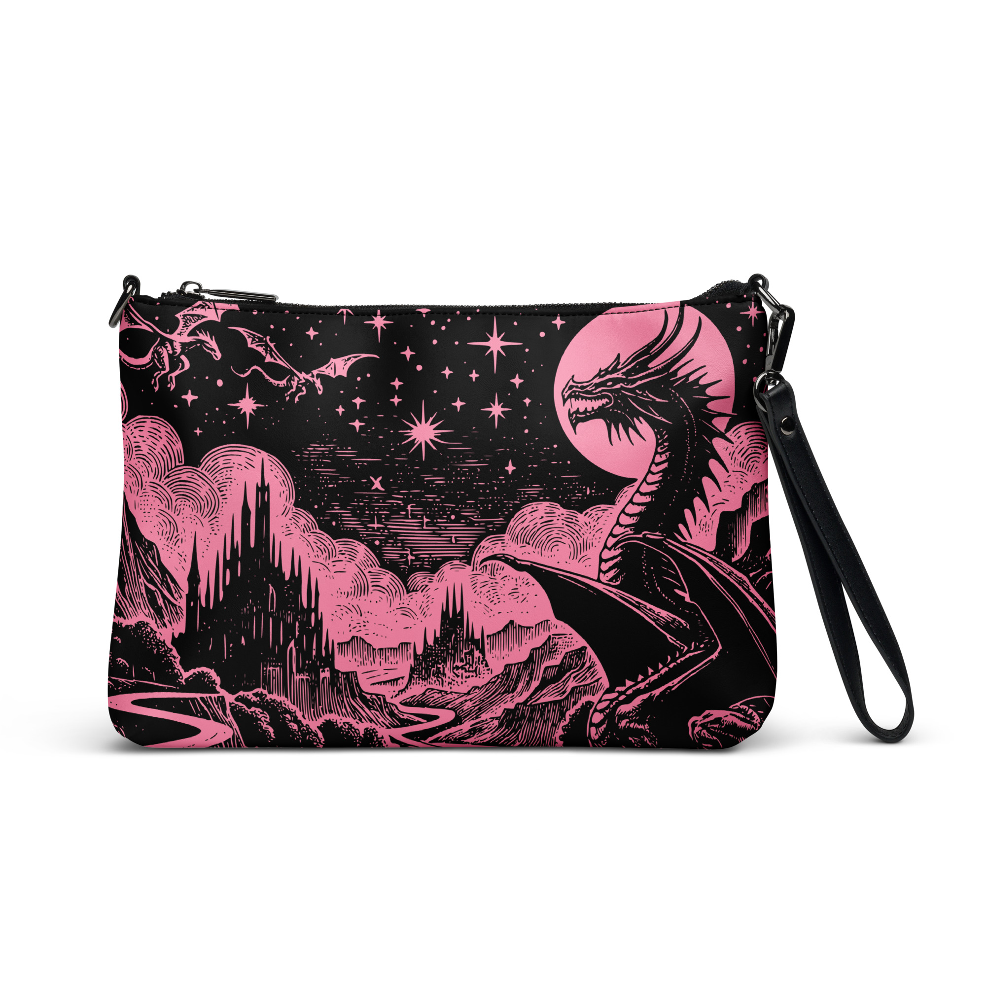 Fantasy Dragon Print Clutch Bag