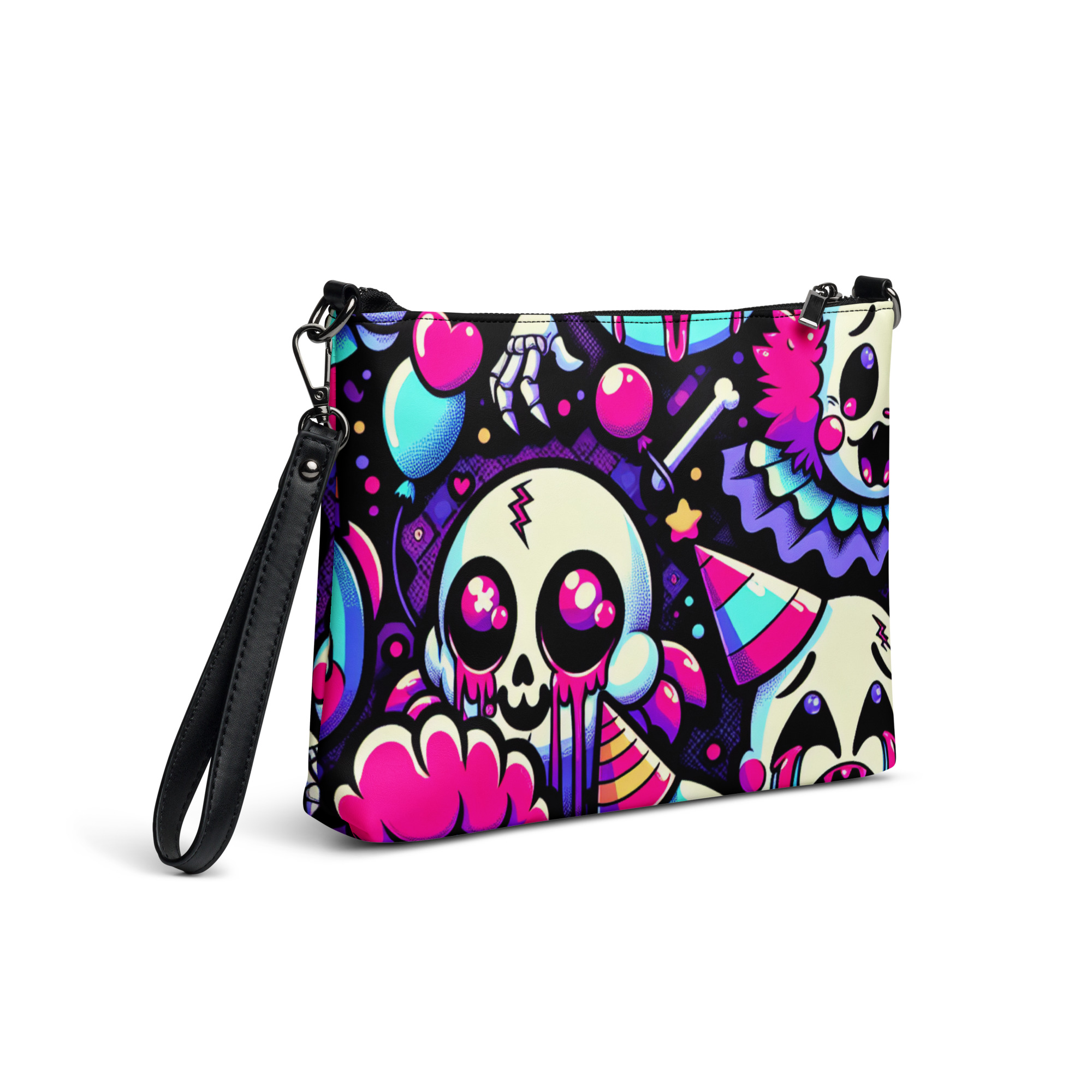 Colorful Clowns Party Wristlet Bag