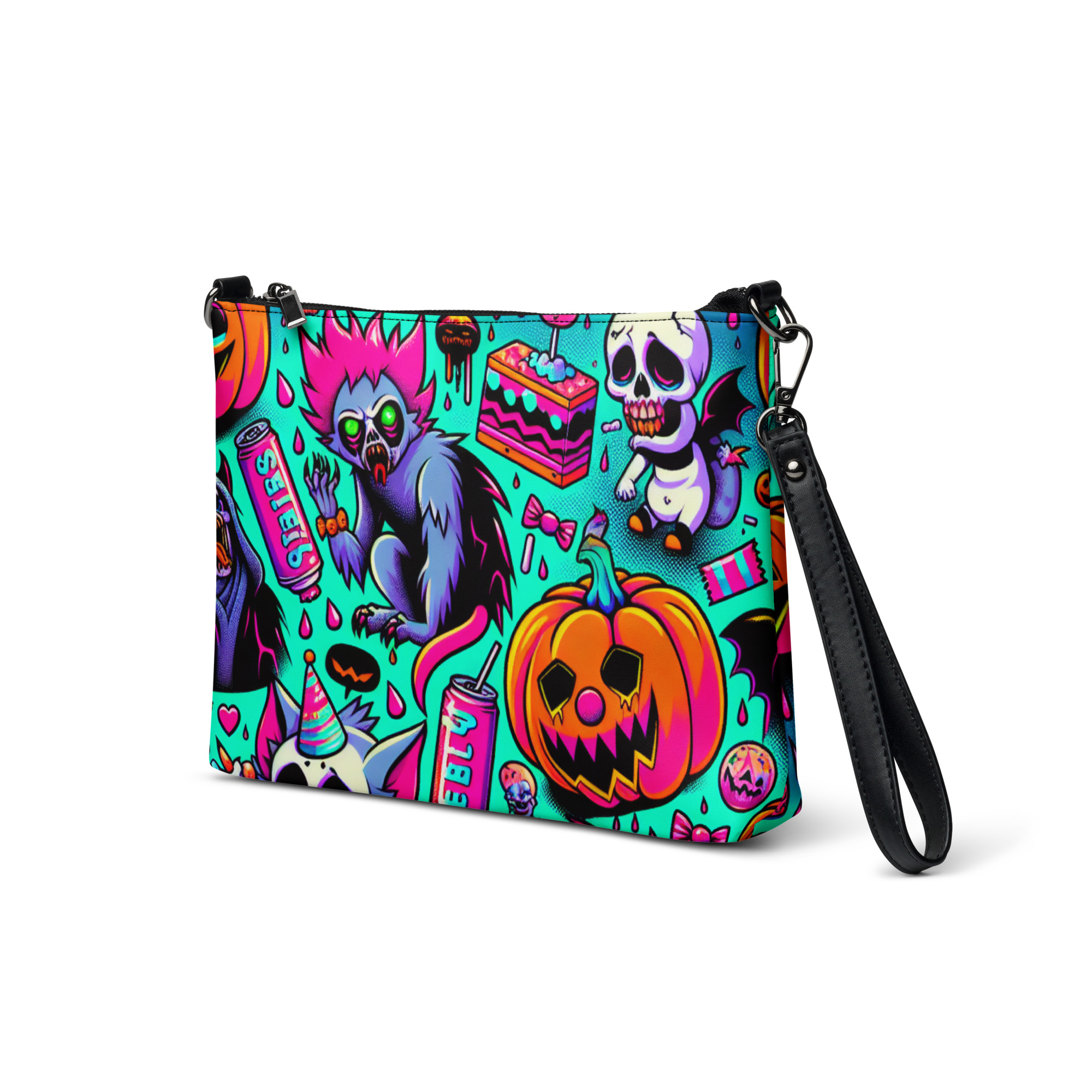 Halloween Cartoon Wristlet Bag