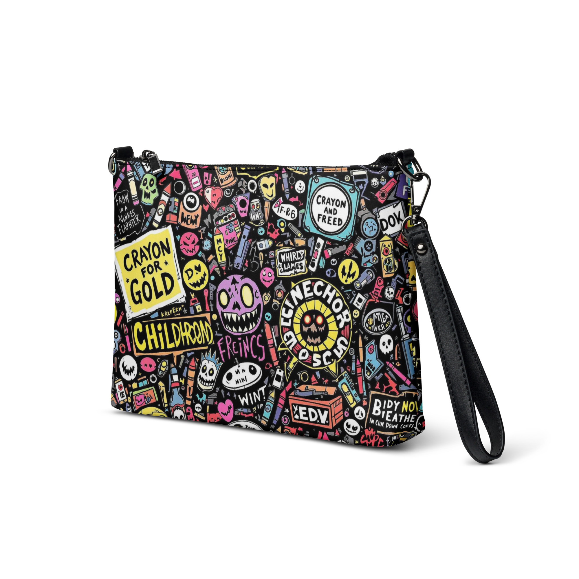Colorful Cartoon Print Wristlet Bag