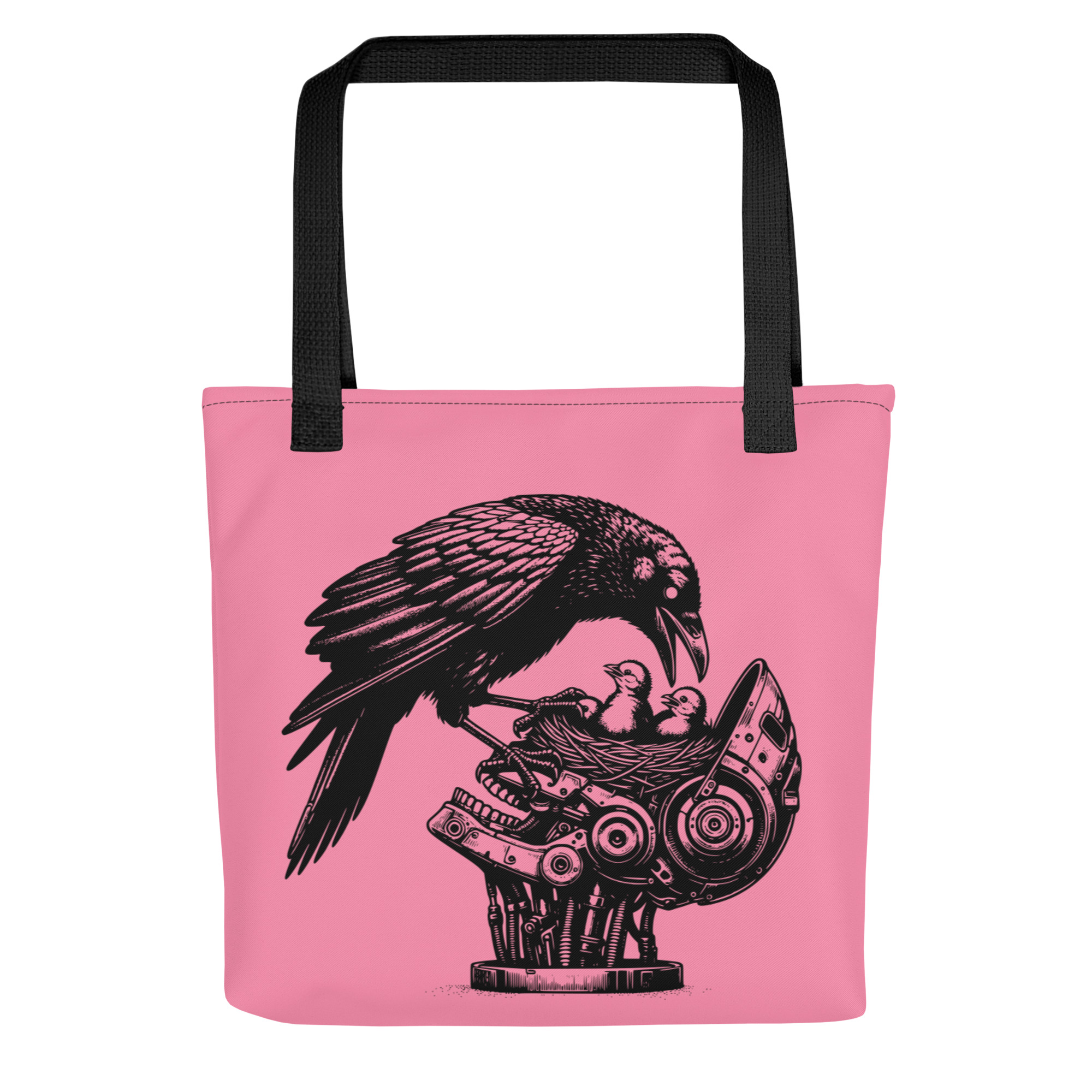 Cyberpunk Raven Tote Bag