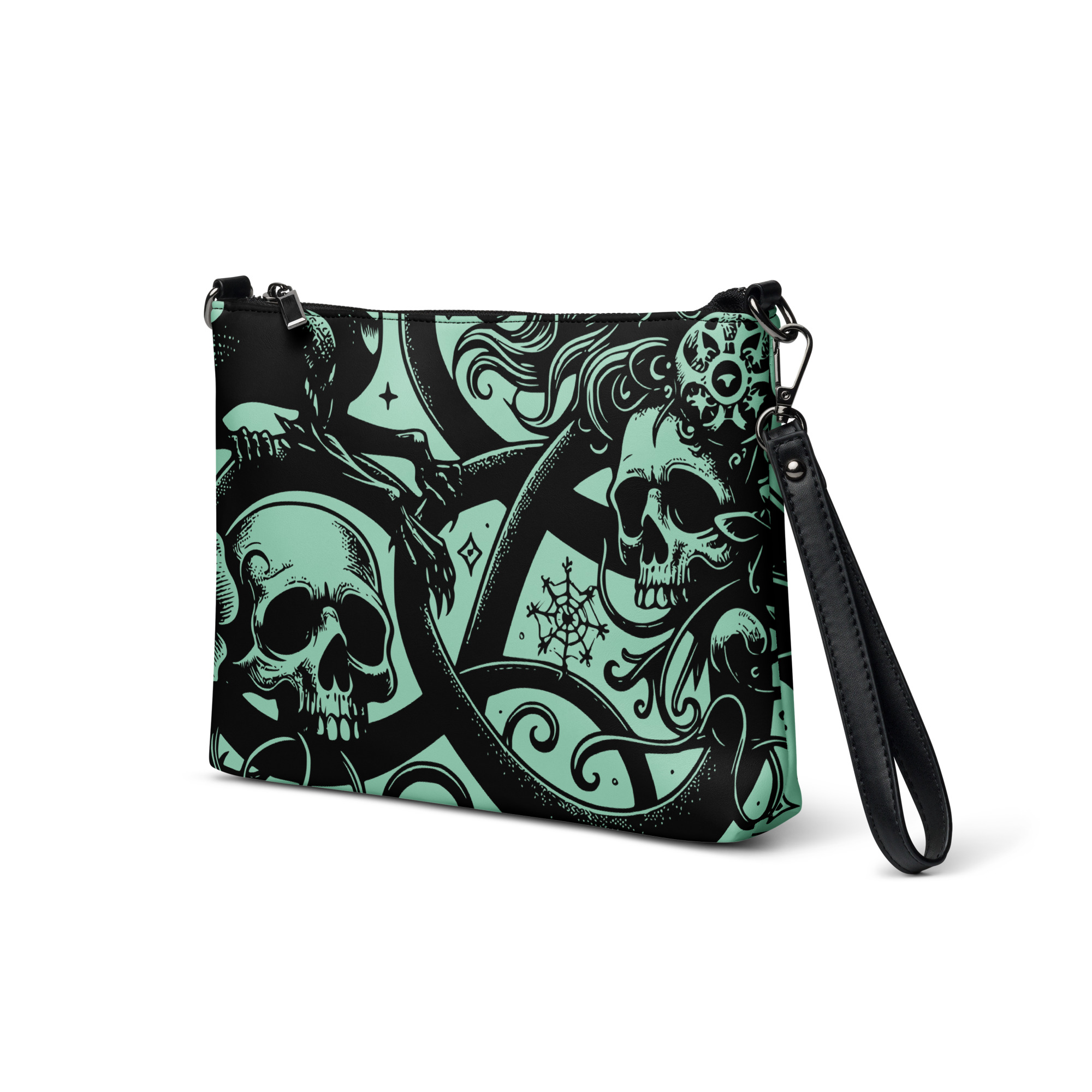 Gothic Skull Art Wristlet Clutch