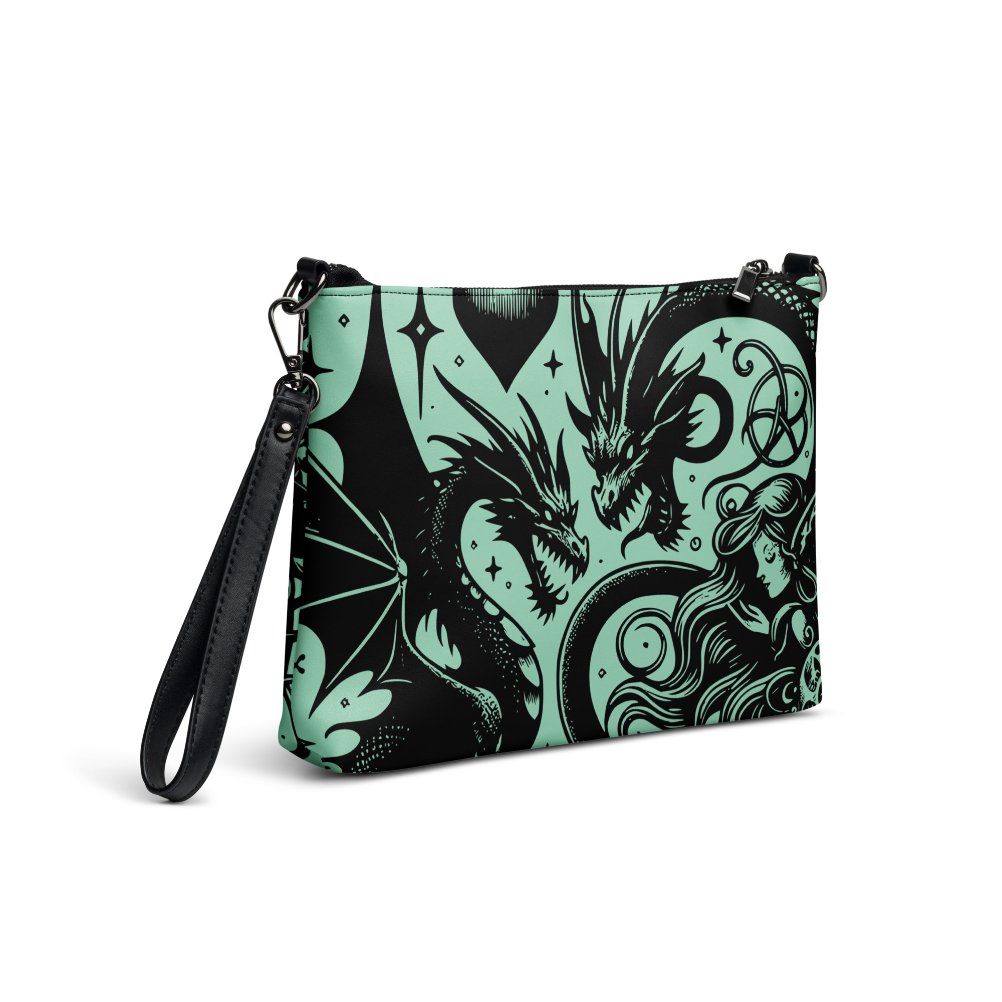 Gothic Skull Art Wristlet Clutch