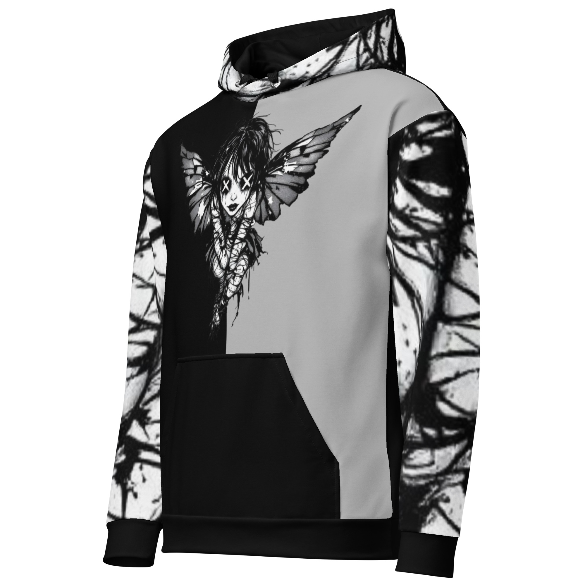Monochrome Butterfly Graphic Hoodie