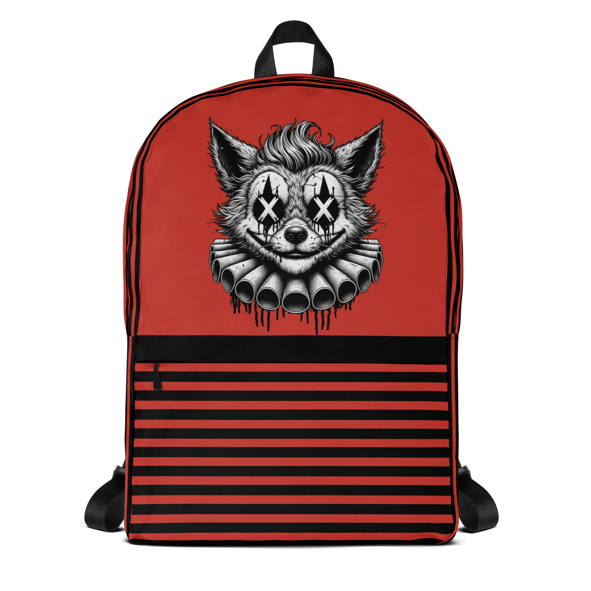 Red Backpack with Fox Art