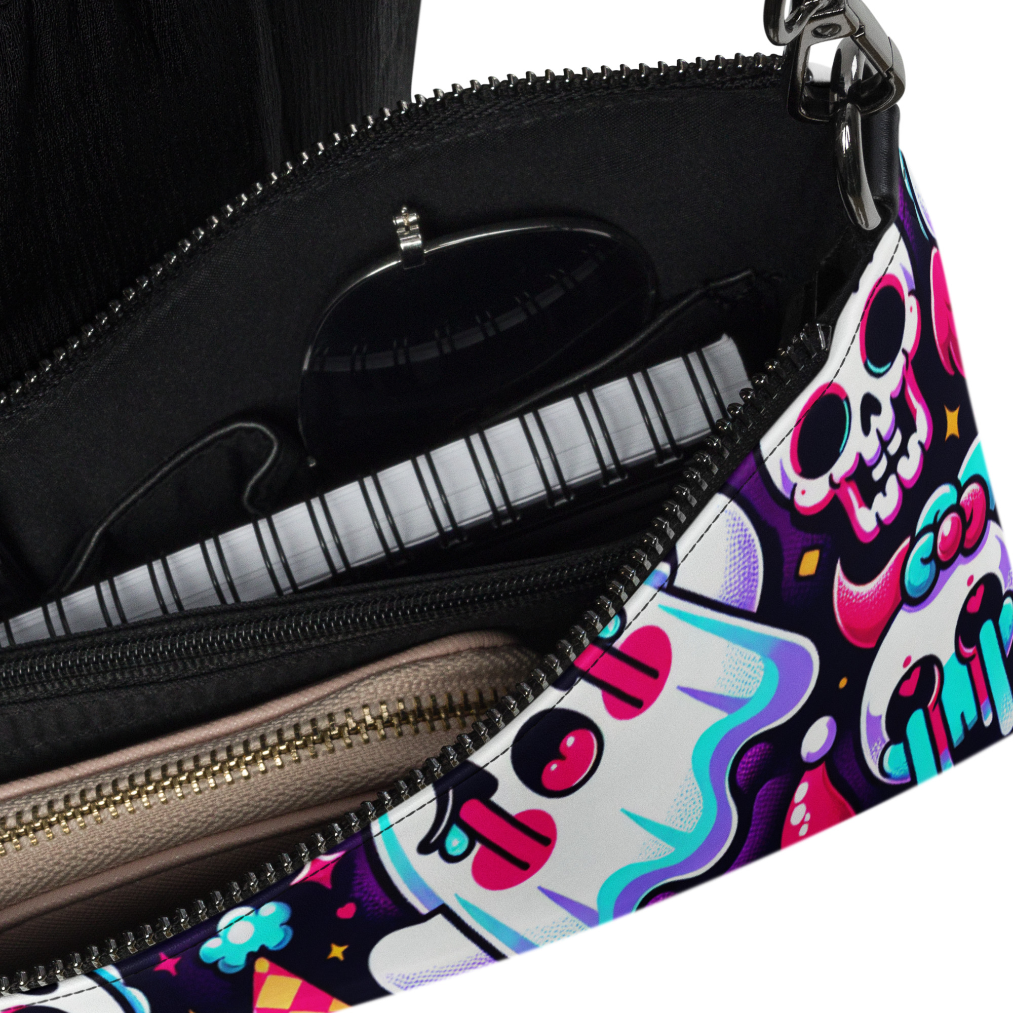 Cute Ghost and Skull Print Clutch Bag