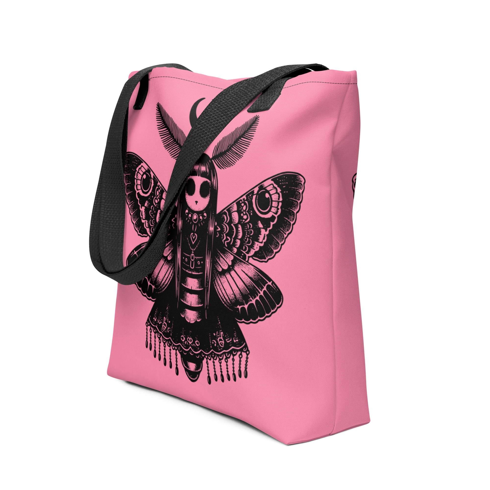 Moth Girl Pink Tote Bag