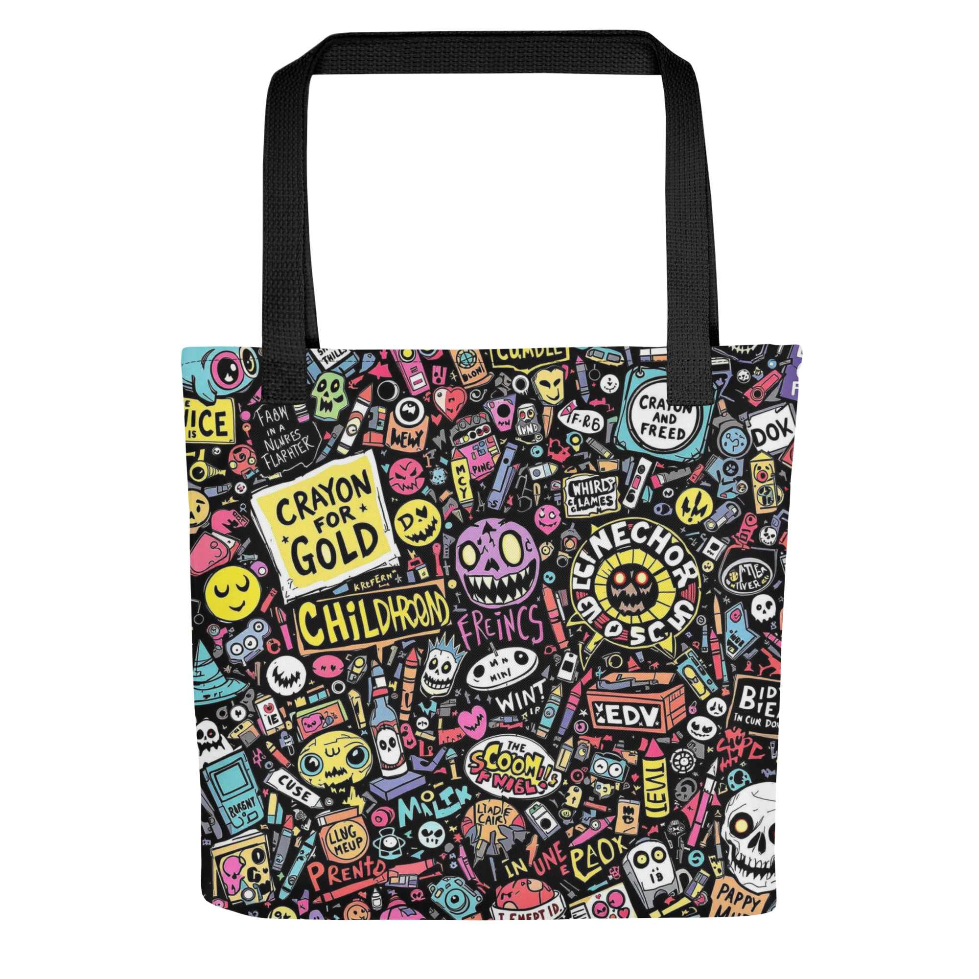 Colorful Graffiti Print Tote Bag