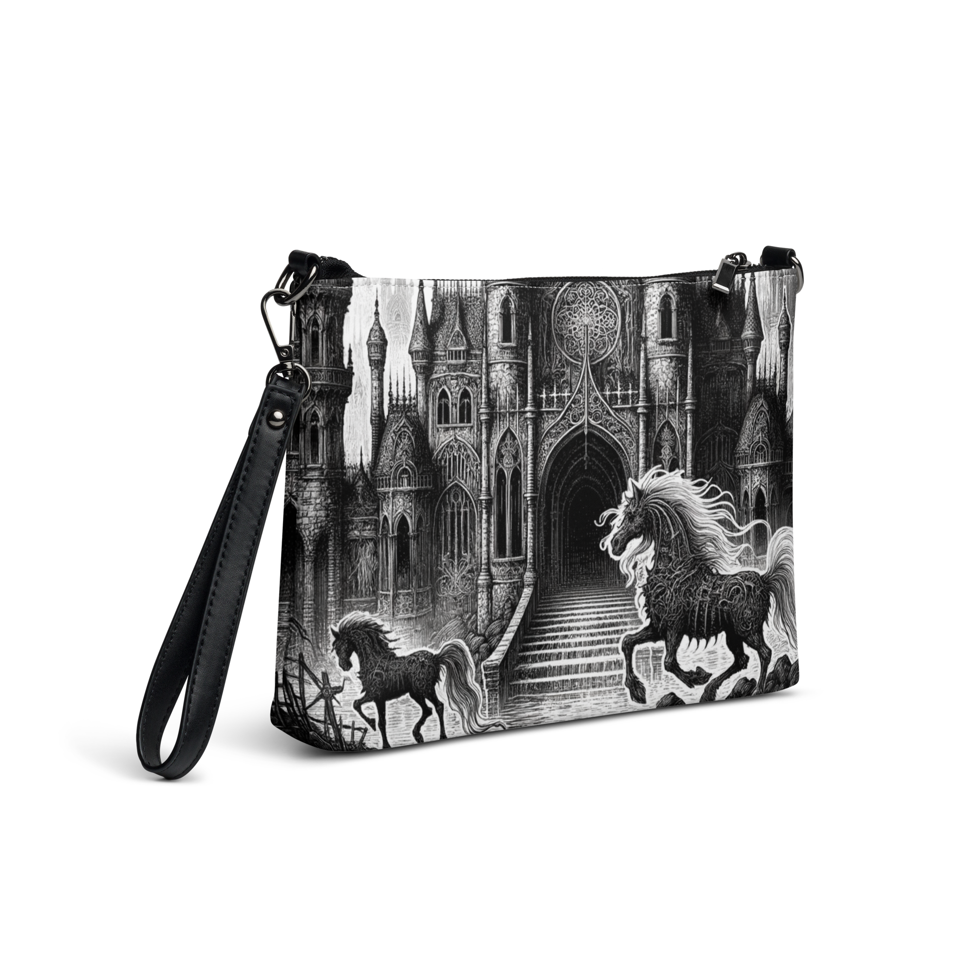 Gothic Castle Art Wristlet Bag