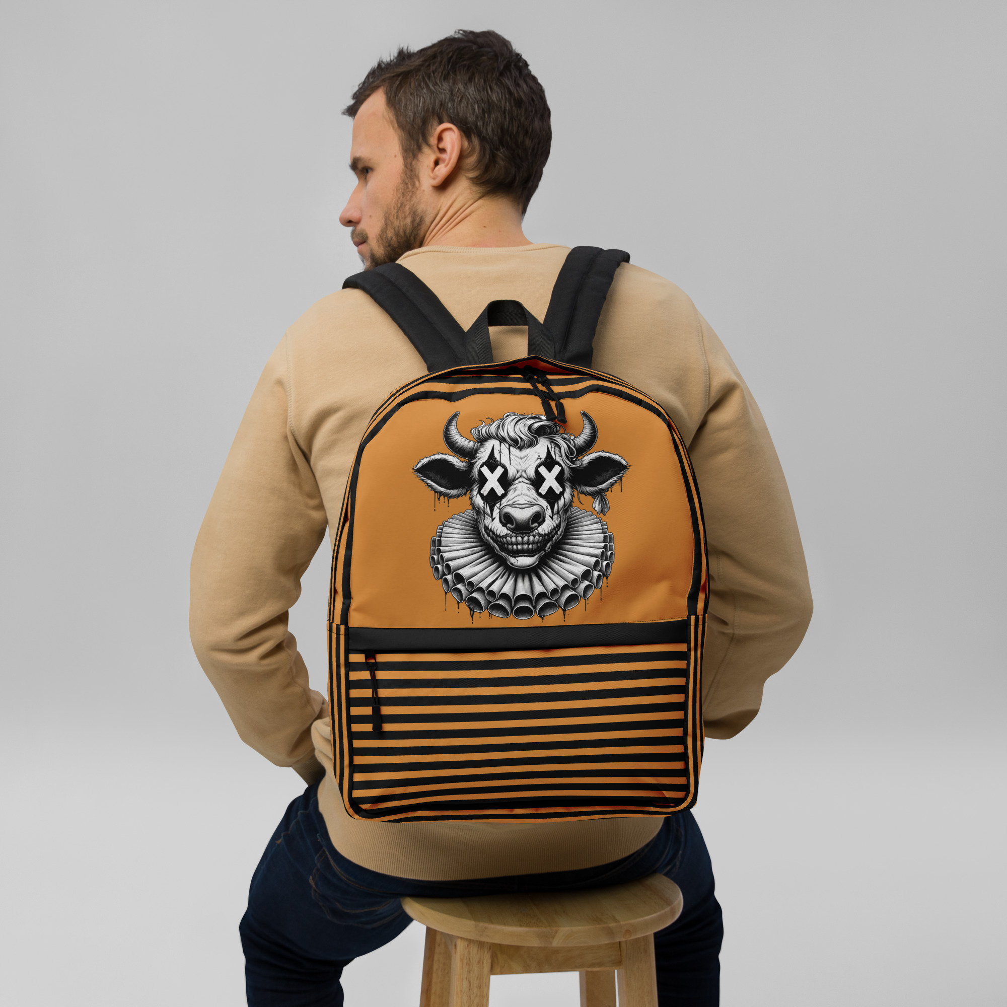Vintage Cow Print Backpack