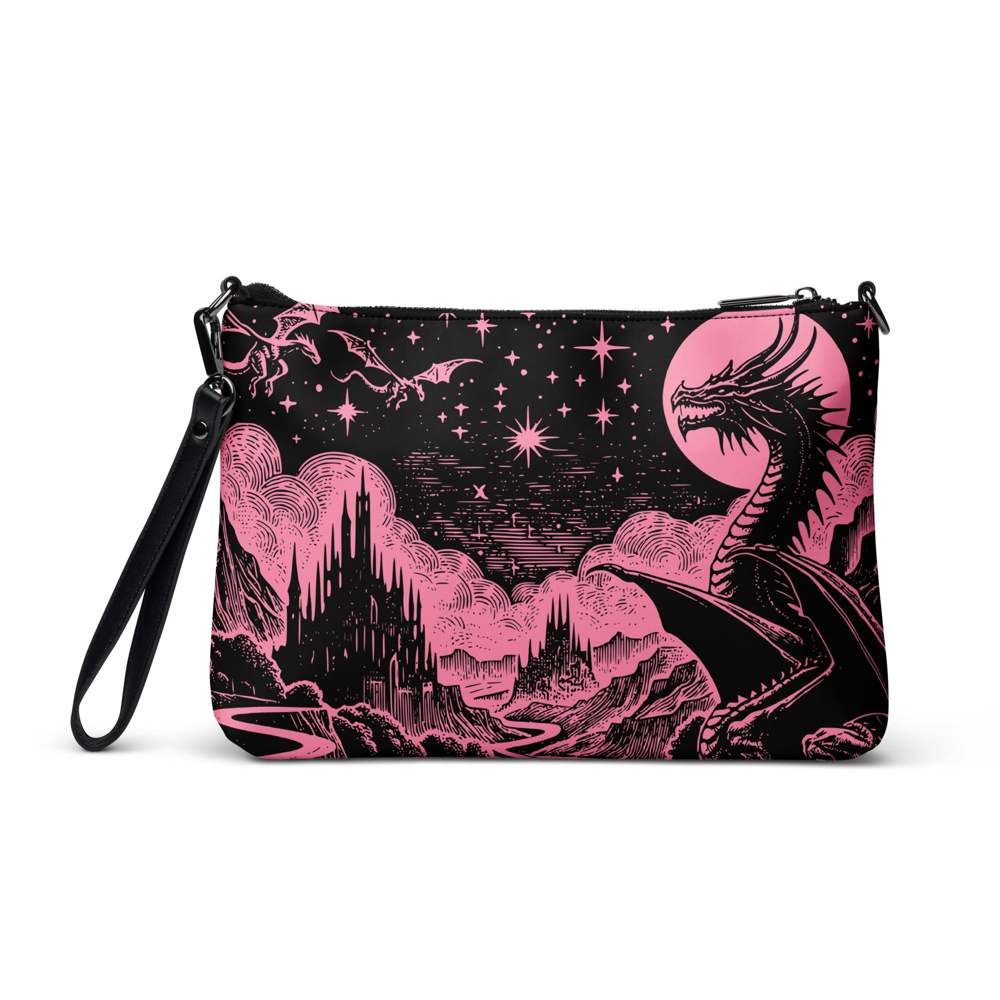 Fantasy Dragon Print Clutch Bag