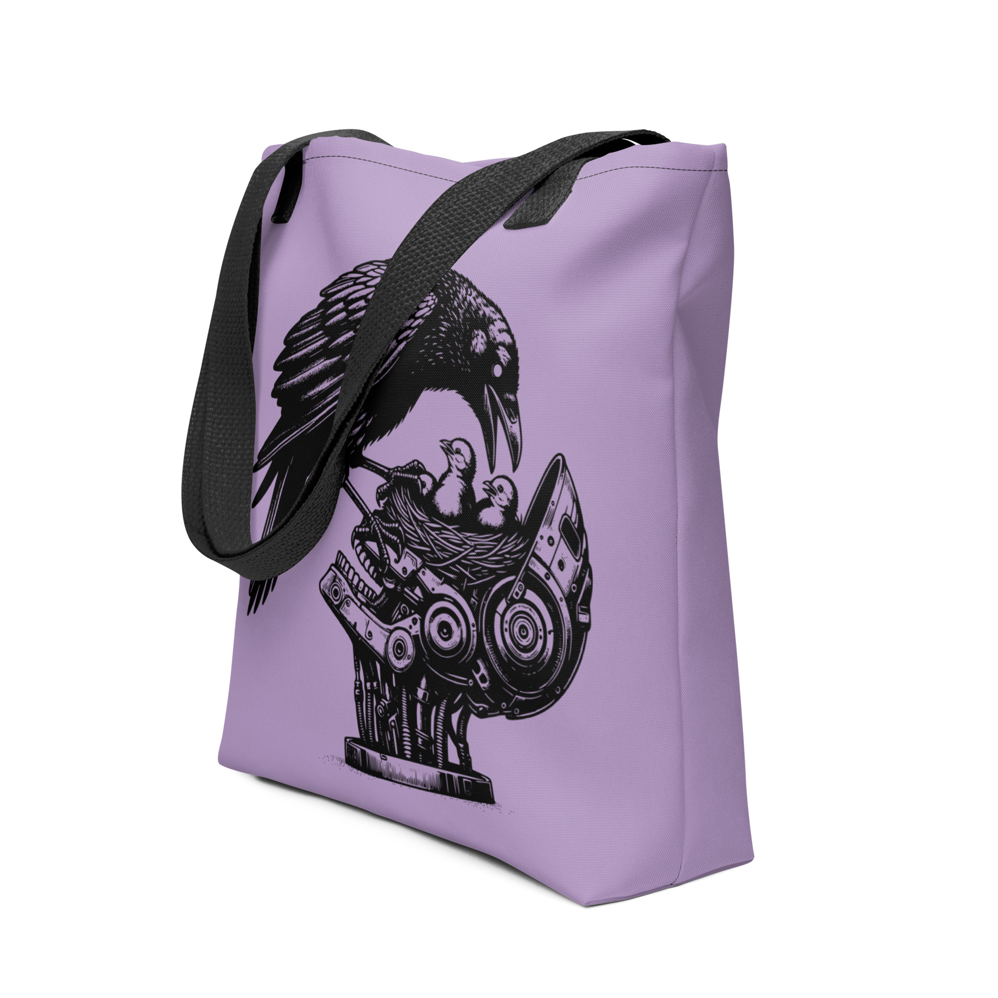 Raven and Chicks Art Tote Bag