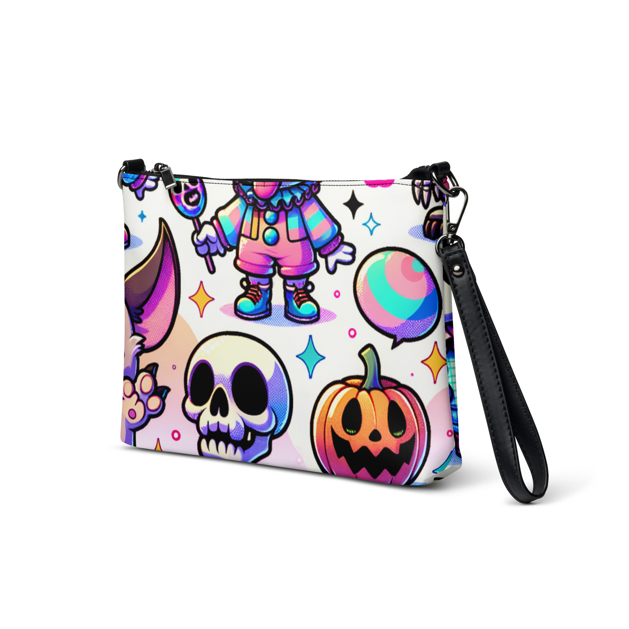 Colorful Clown Art Wristlet Bag