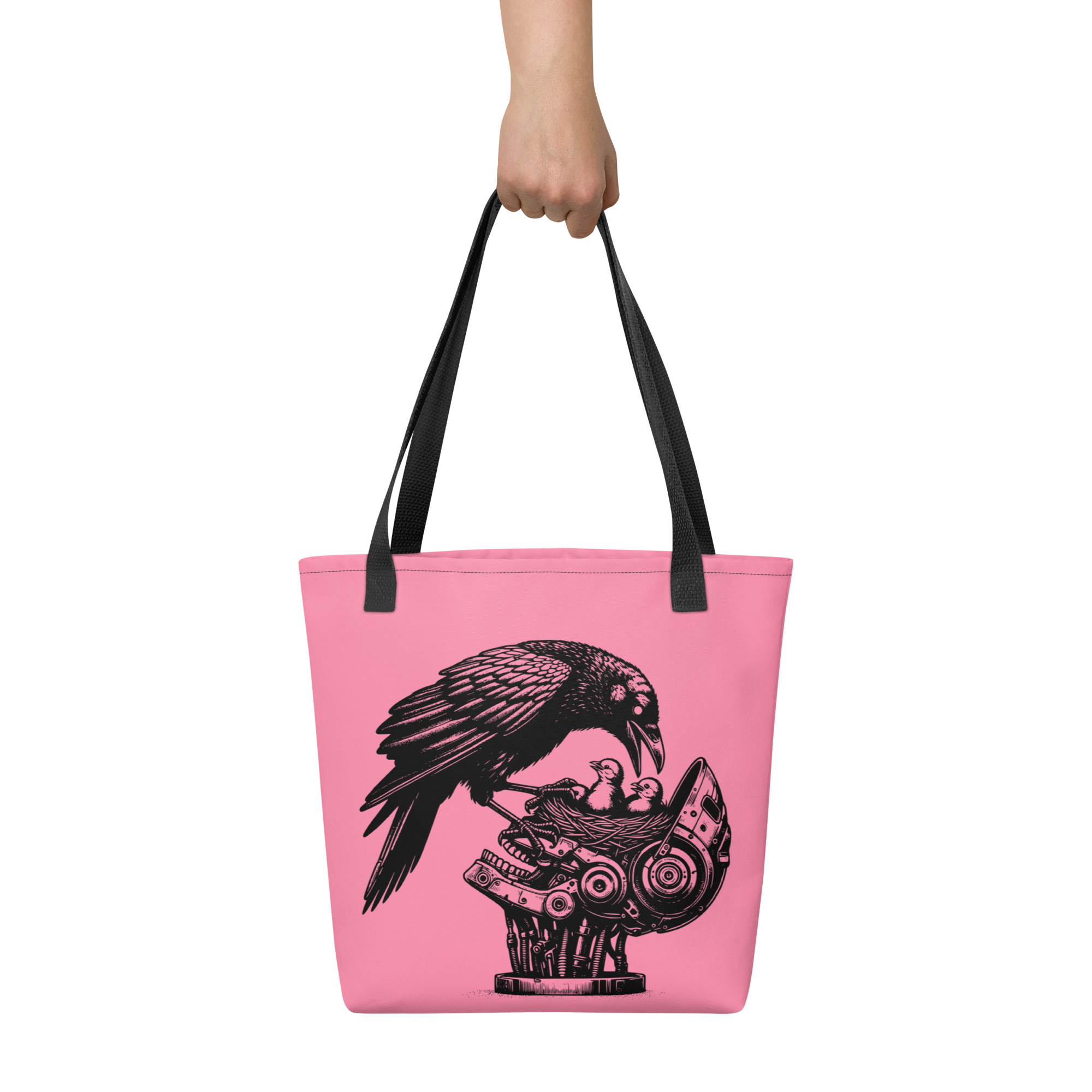 Cyberpunk Raven Tote Bag