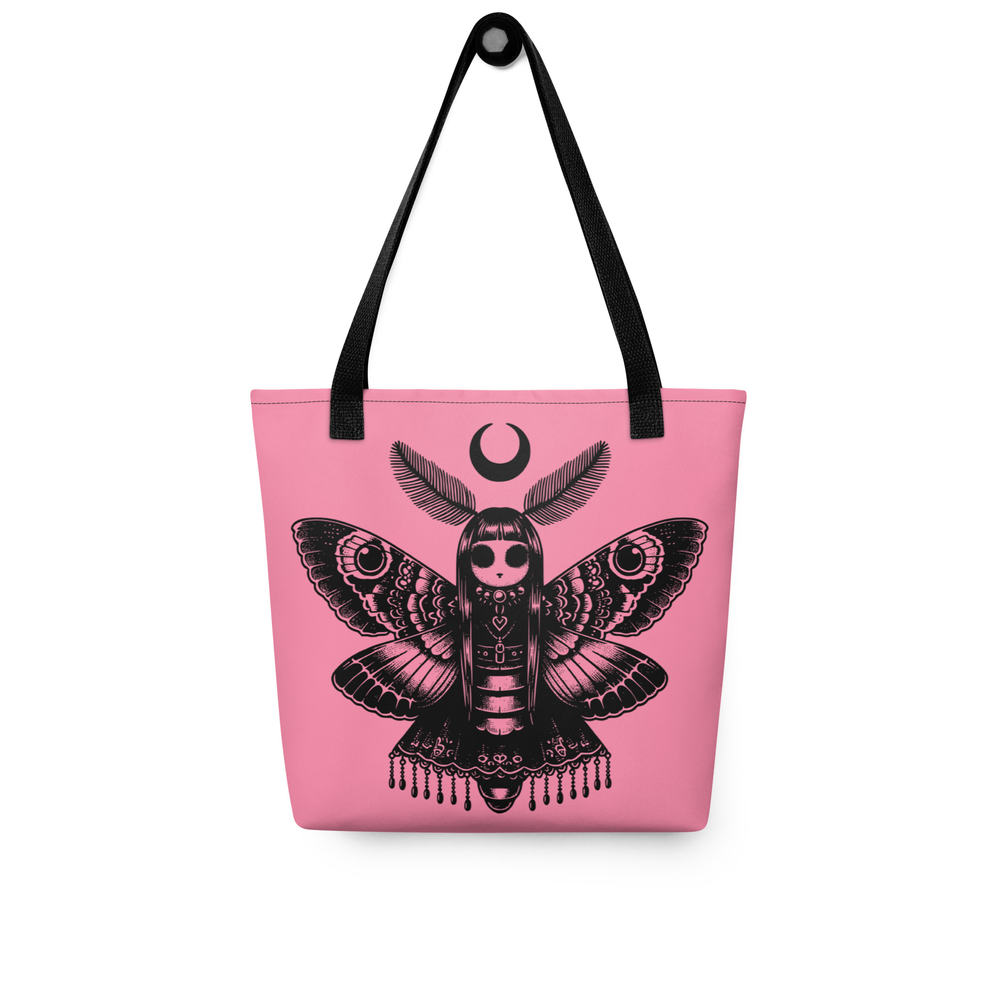 Moth Girl Pink Tote Bag