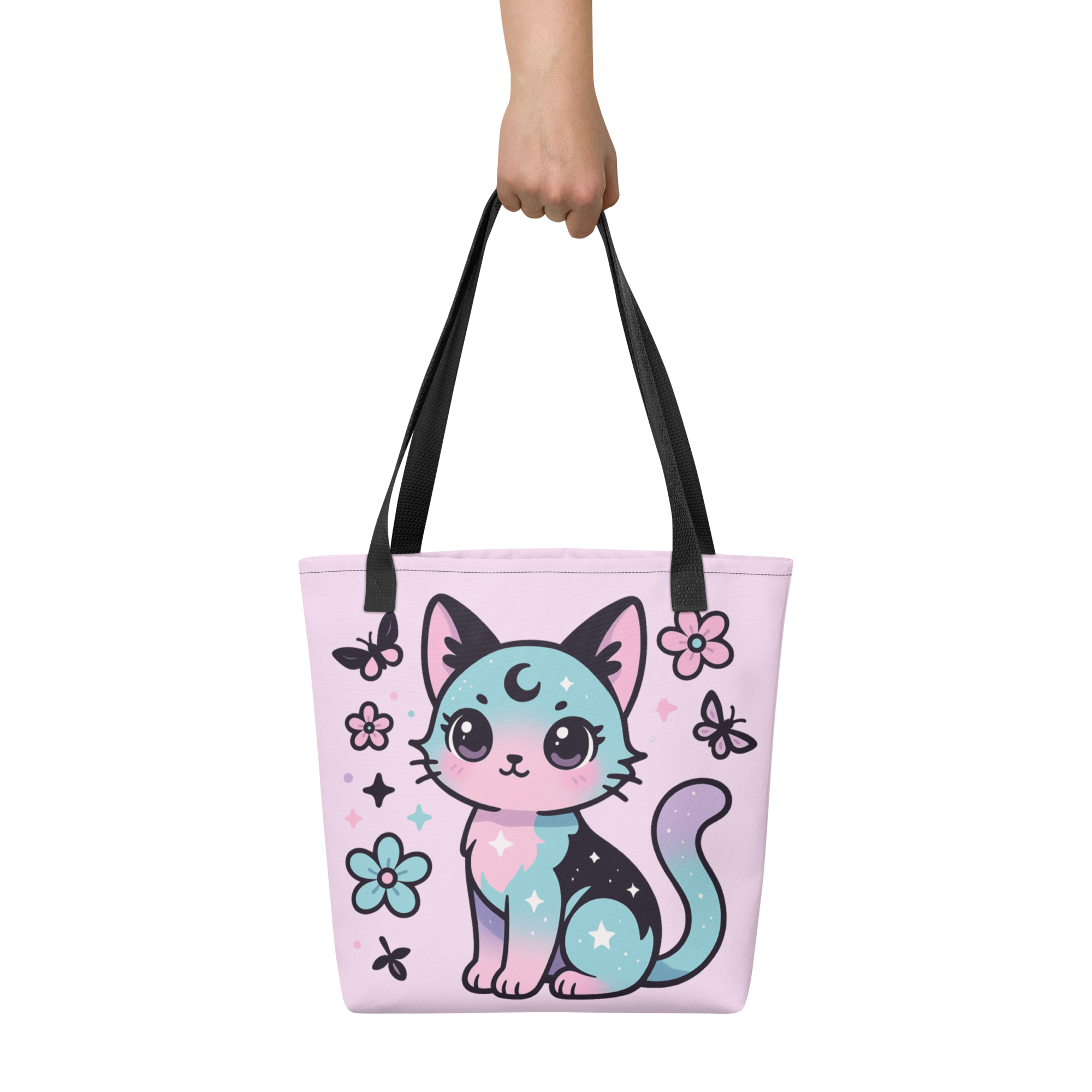 Cute Galaxy Cat Tote Bag