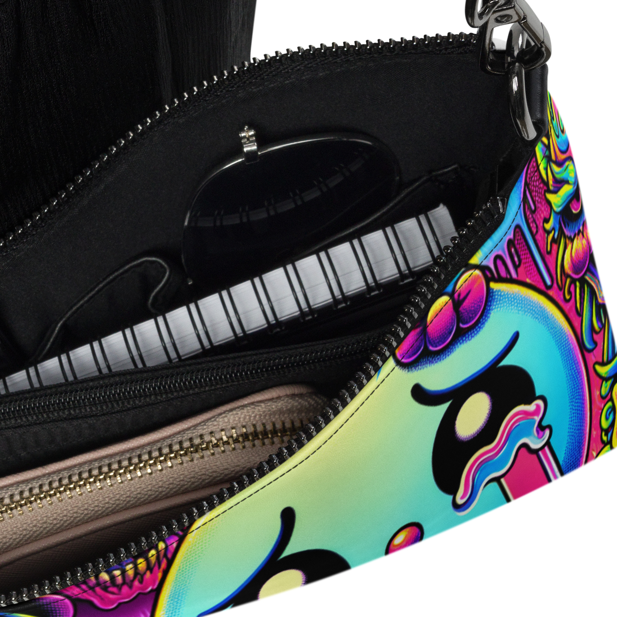 Neon Demon Skull Wristlet Bag