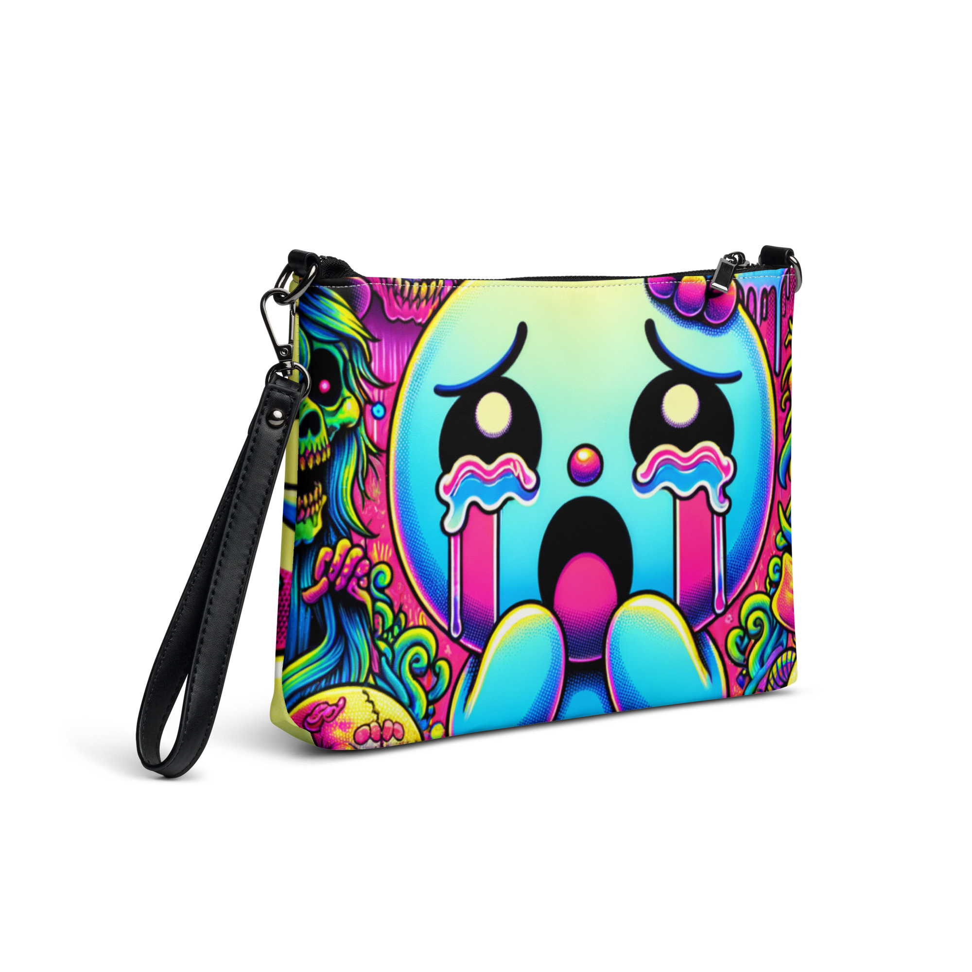 Neon Demon Skull Wristlet Bag