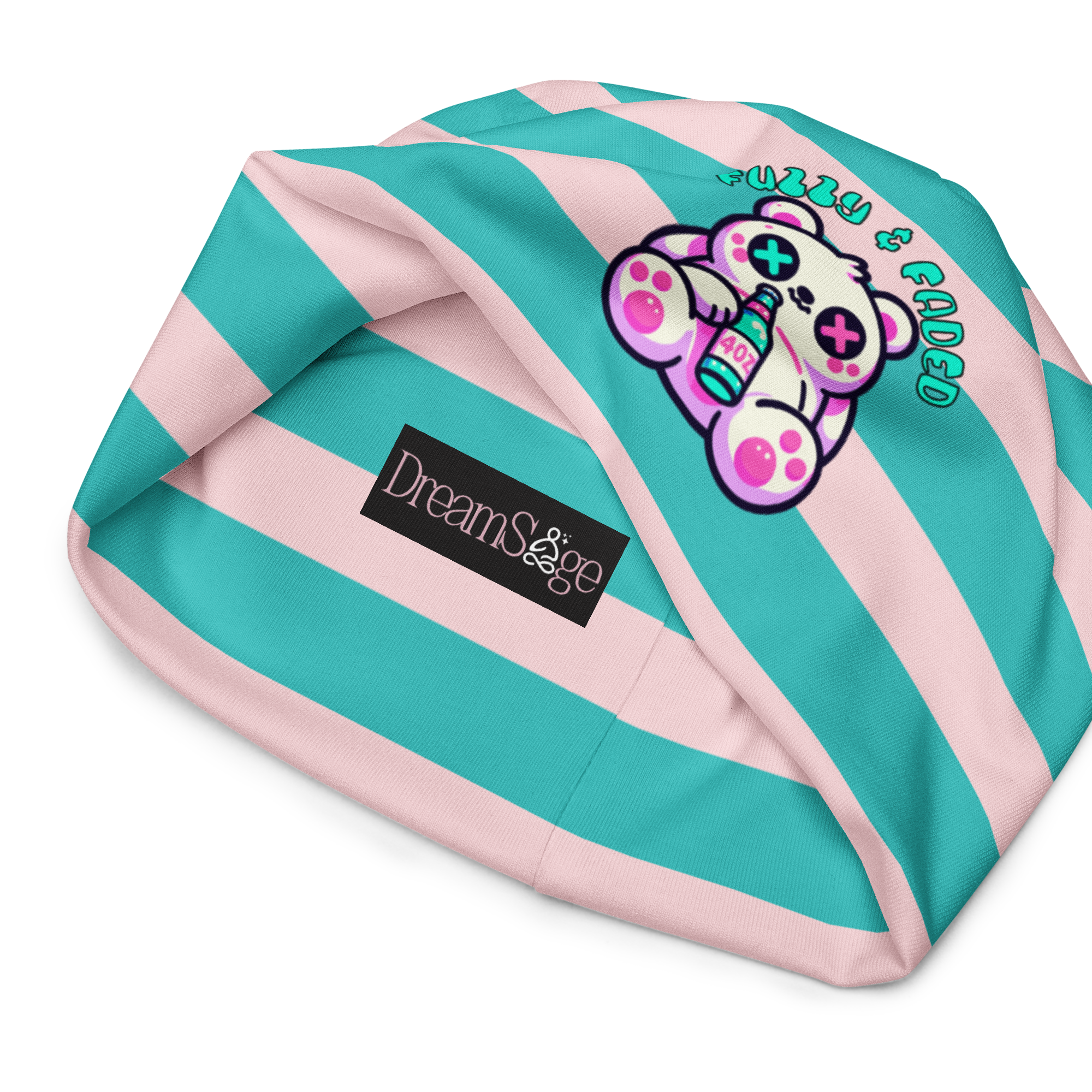 Fuzzy & Faded Striped Beanie