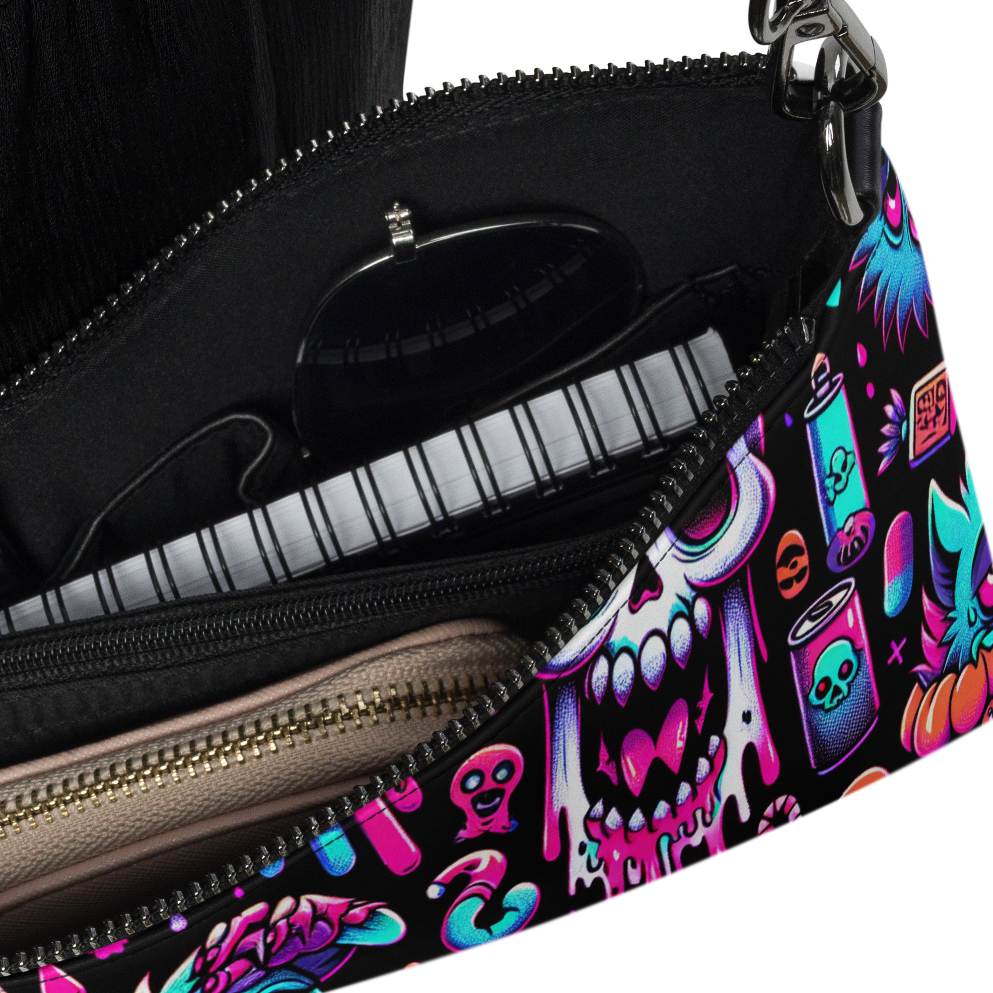 Neon Horror-Themed Wristlet Clutch