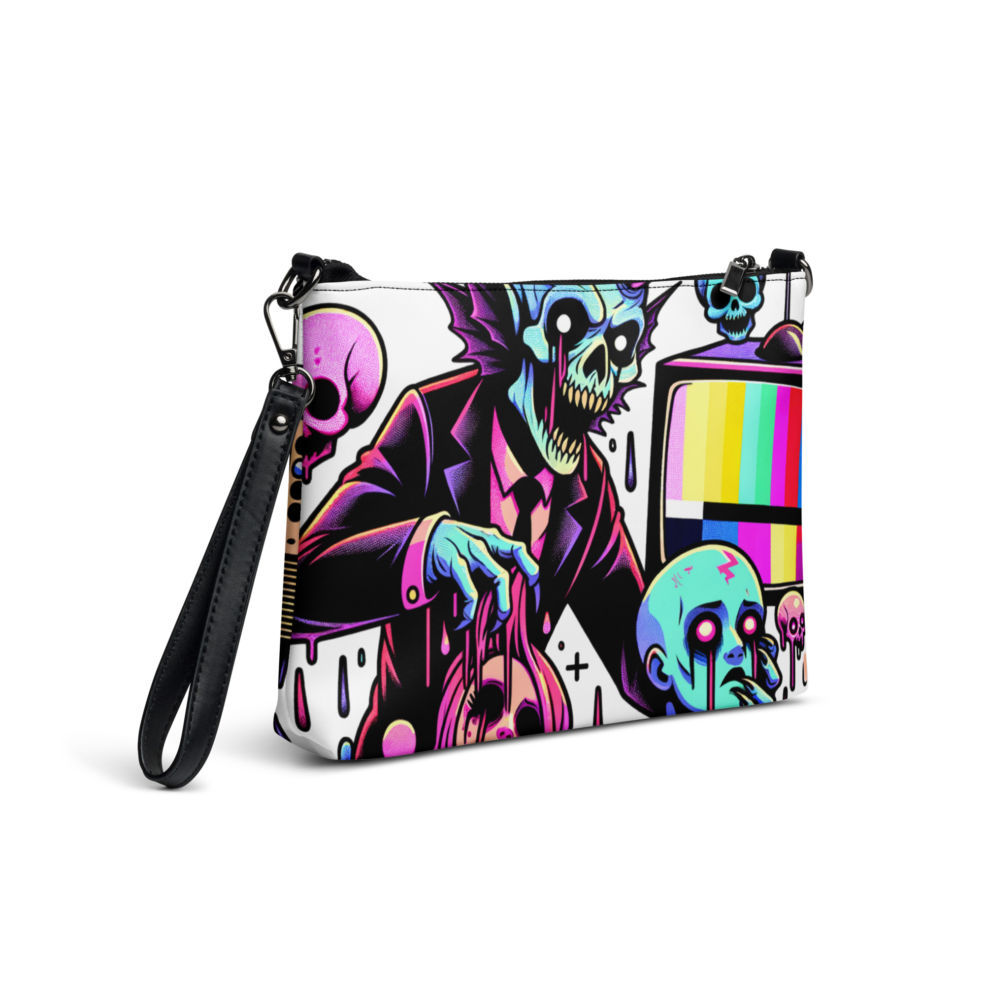 Psychedelic Skeleton Art Clutch