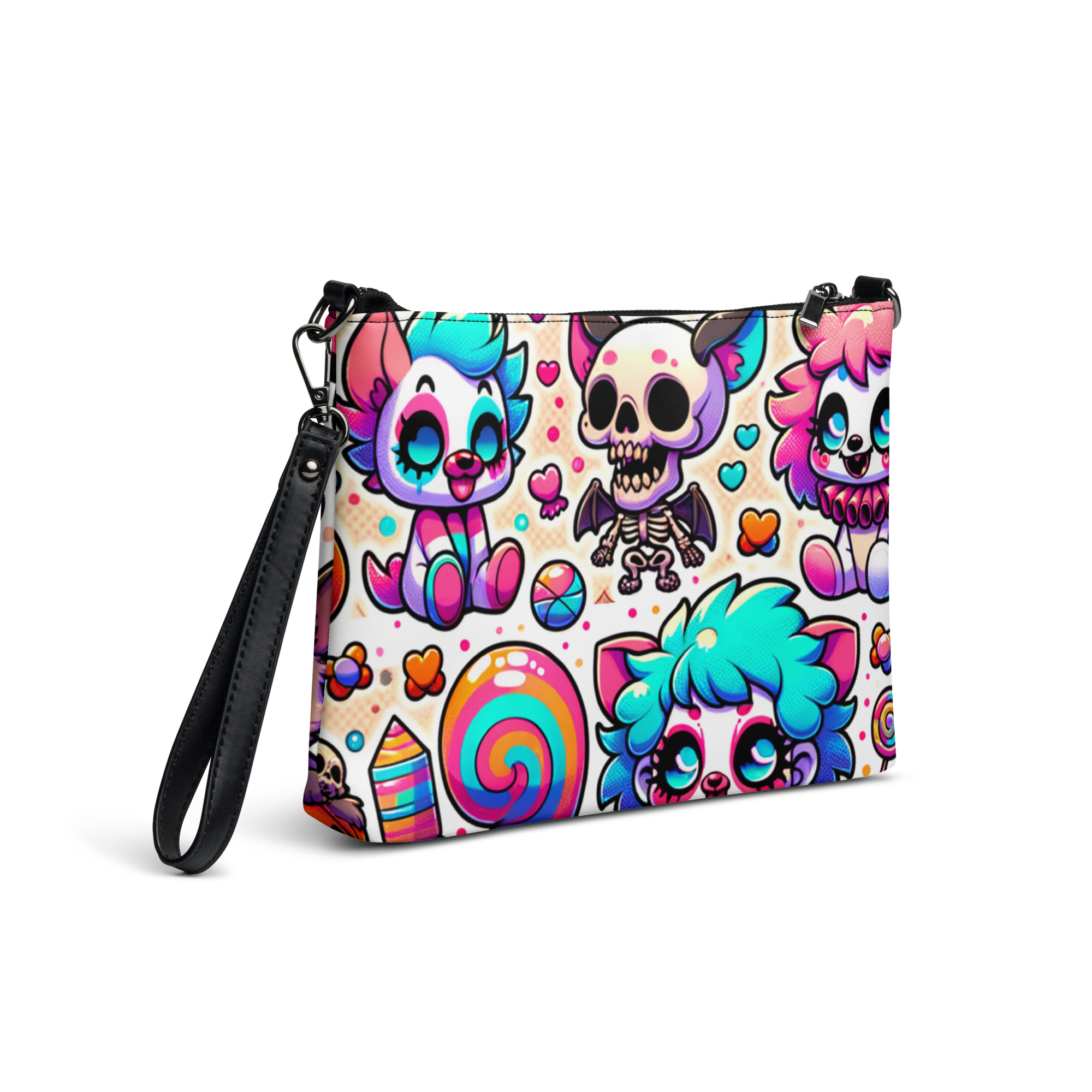 Colorful Halloween-Themed Wristlet Bag