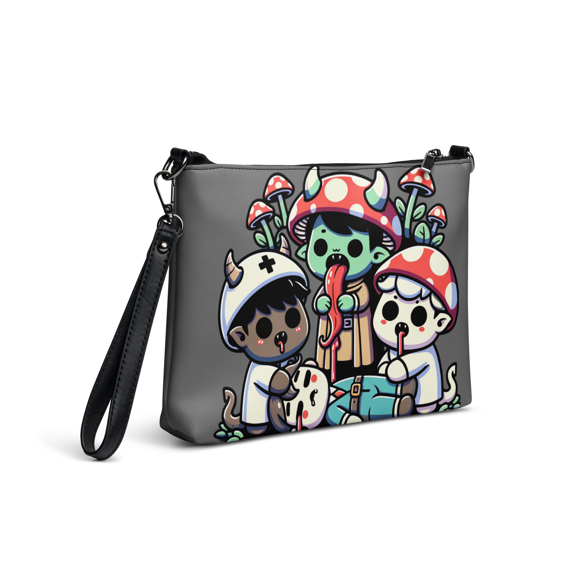Mushroom Friends Wristlet Bag
