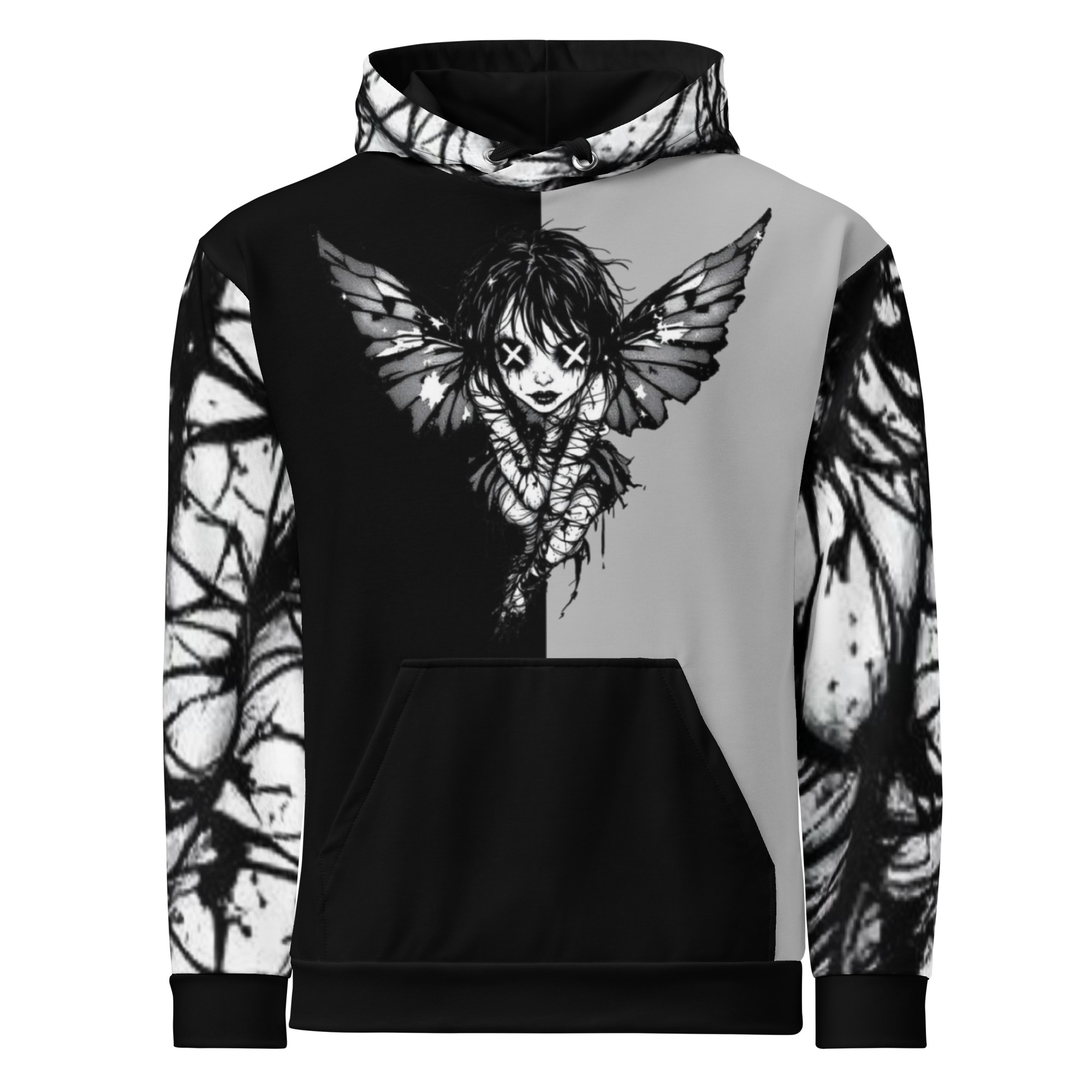 Monochrome Butterfly Graphic Hoodie