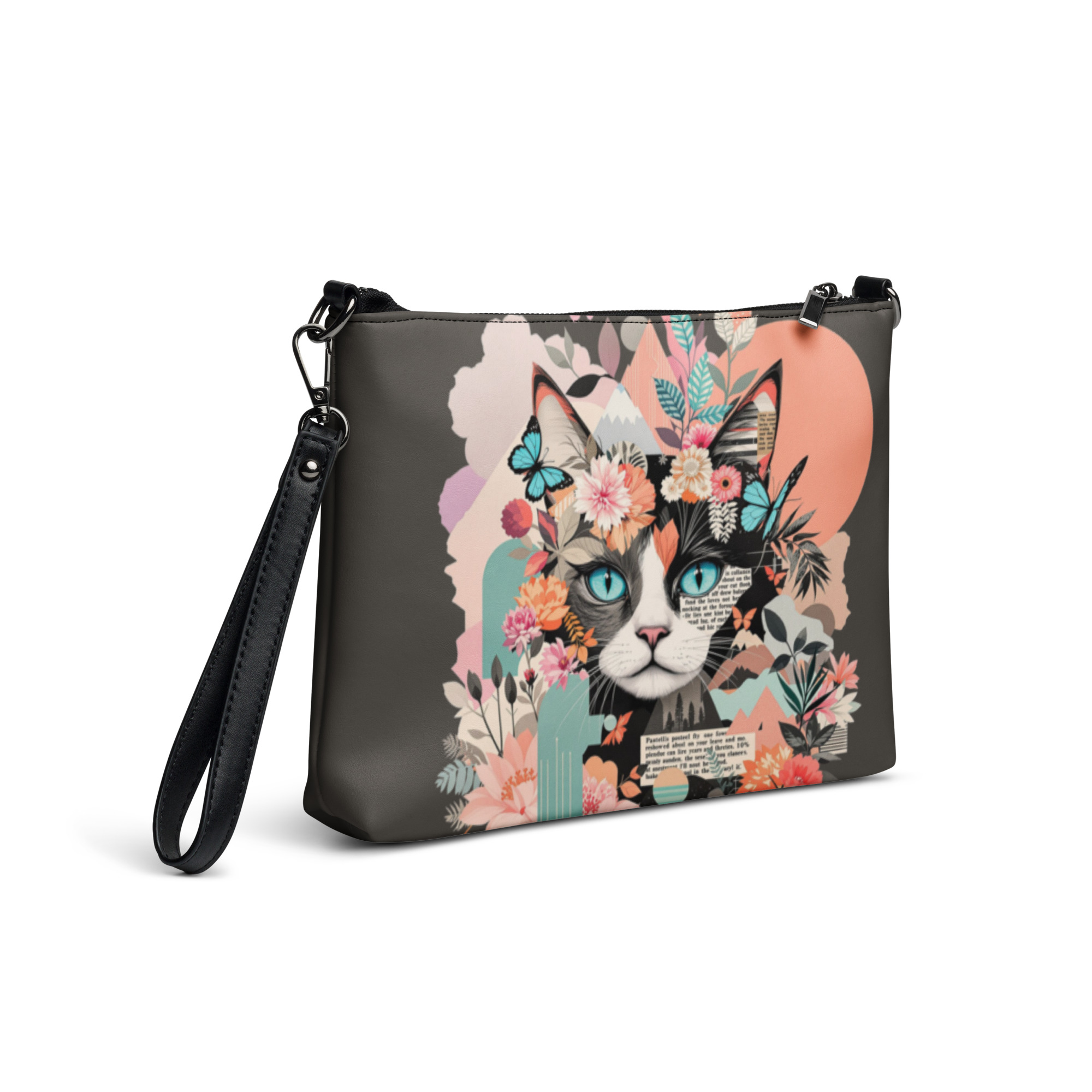 Enchanted Feline Bloom Crossbody Purse