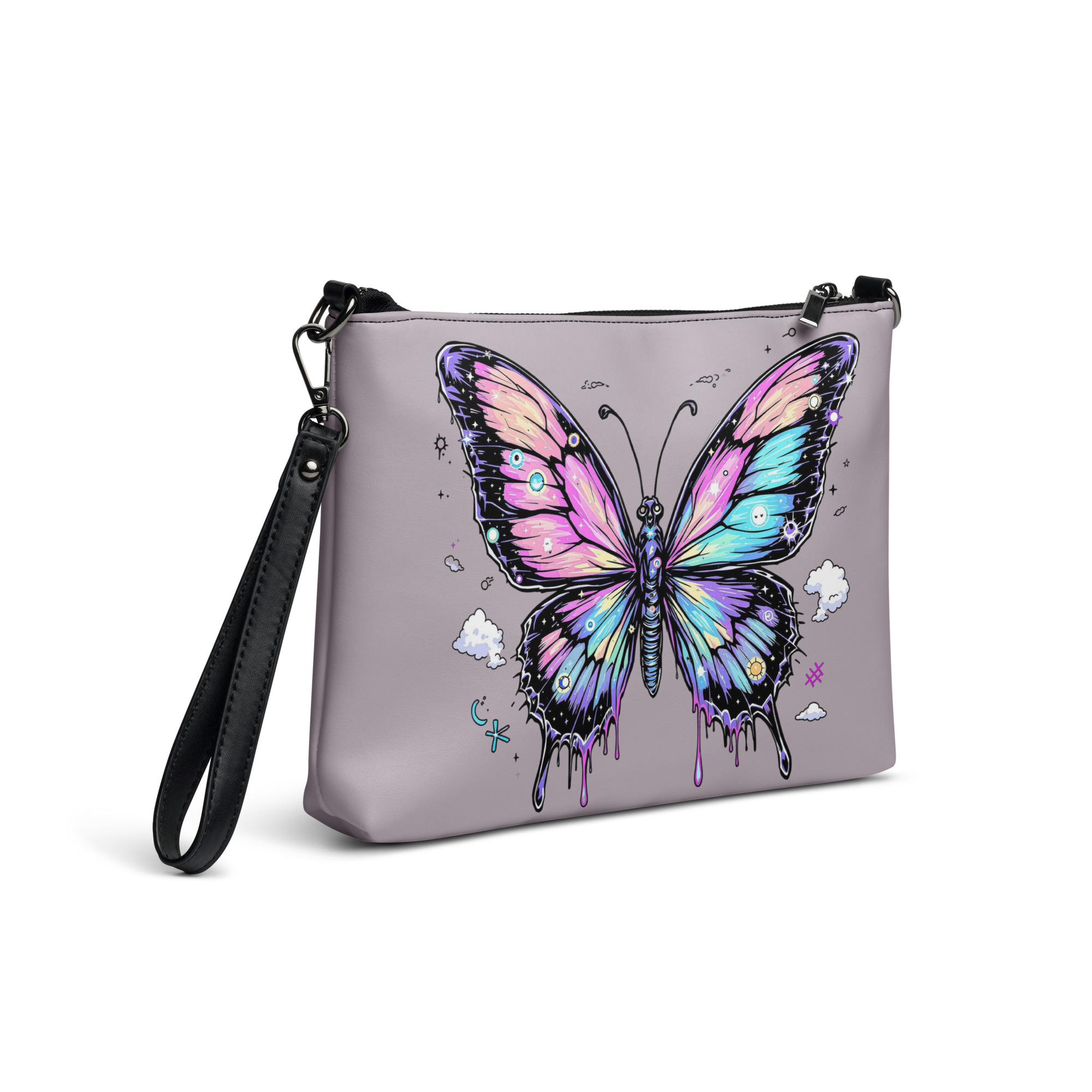 Butterfly Art Wristlet Bag