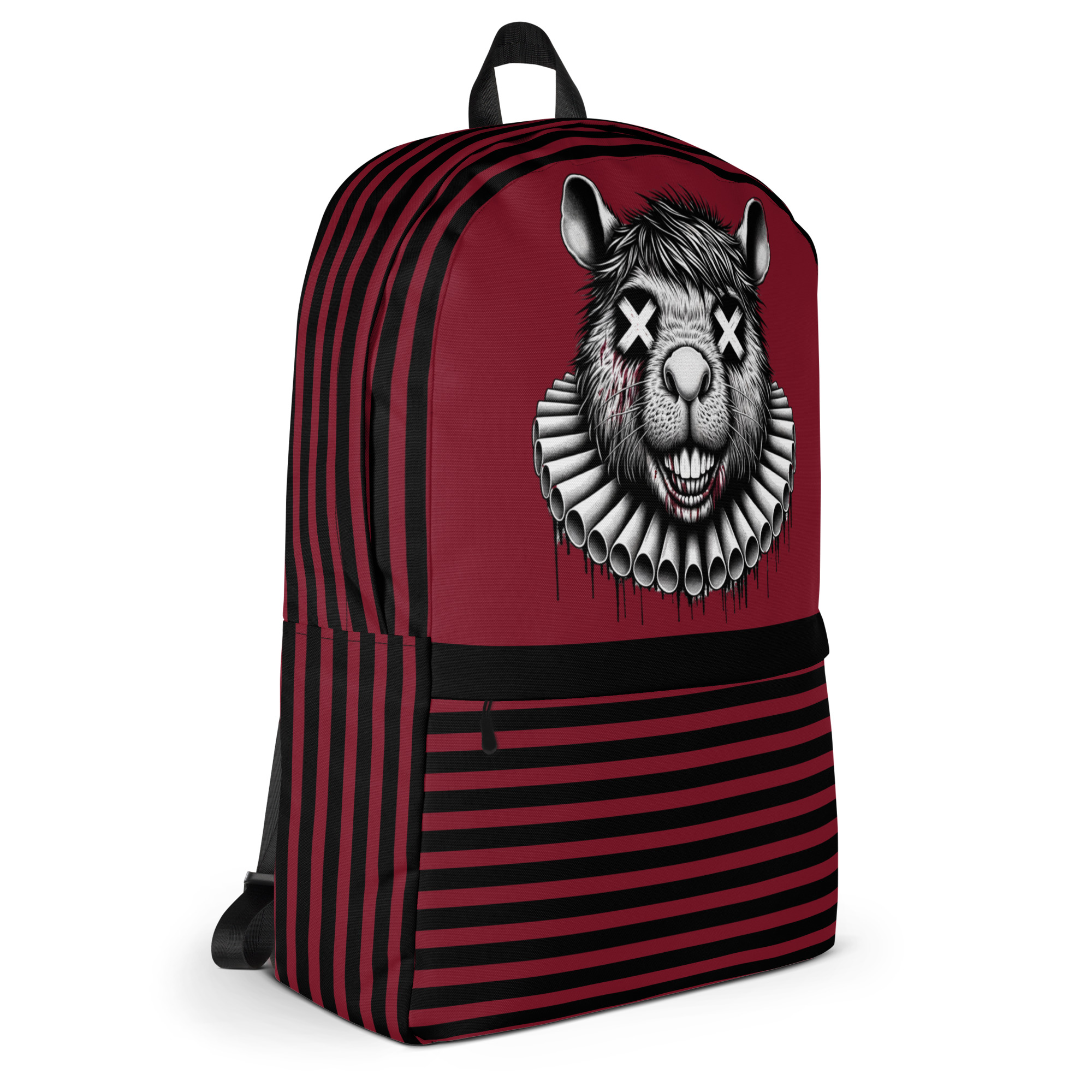 Red Backpack with Unique Animal Design