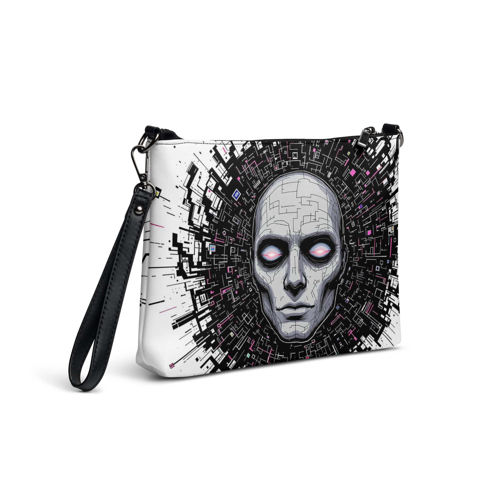 Geometric Print Wristlet Purse