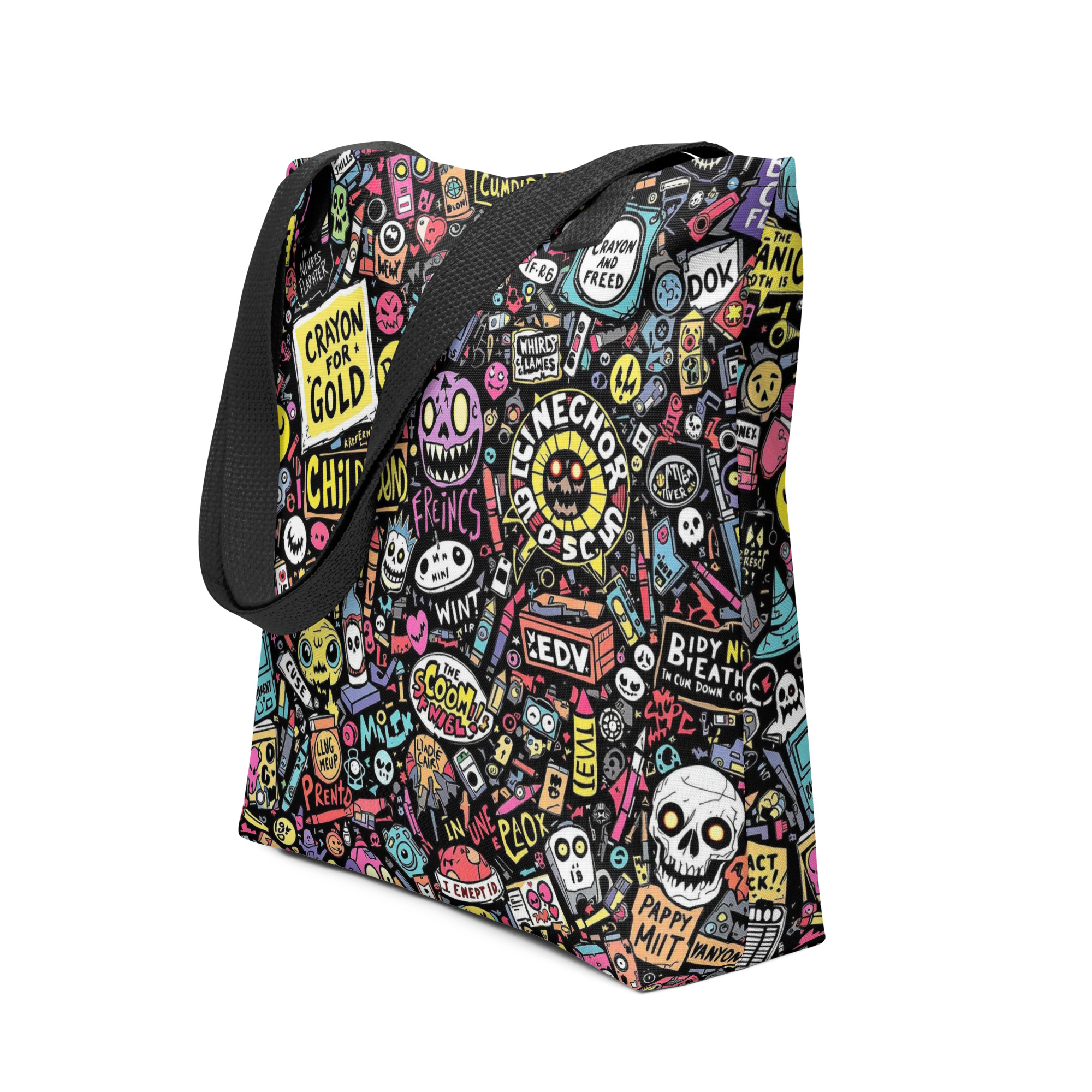 Colorful Graffiti Print Tote Bag