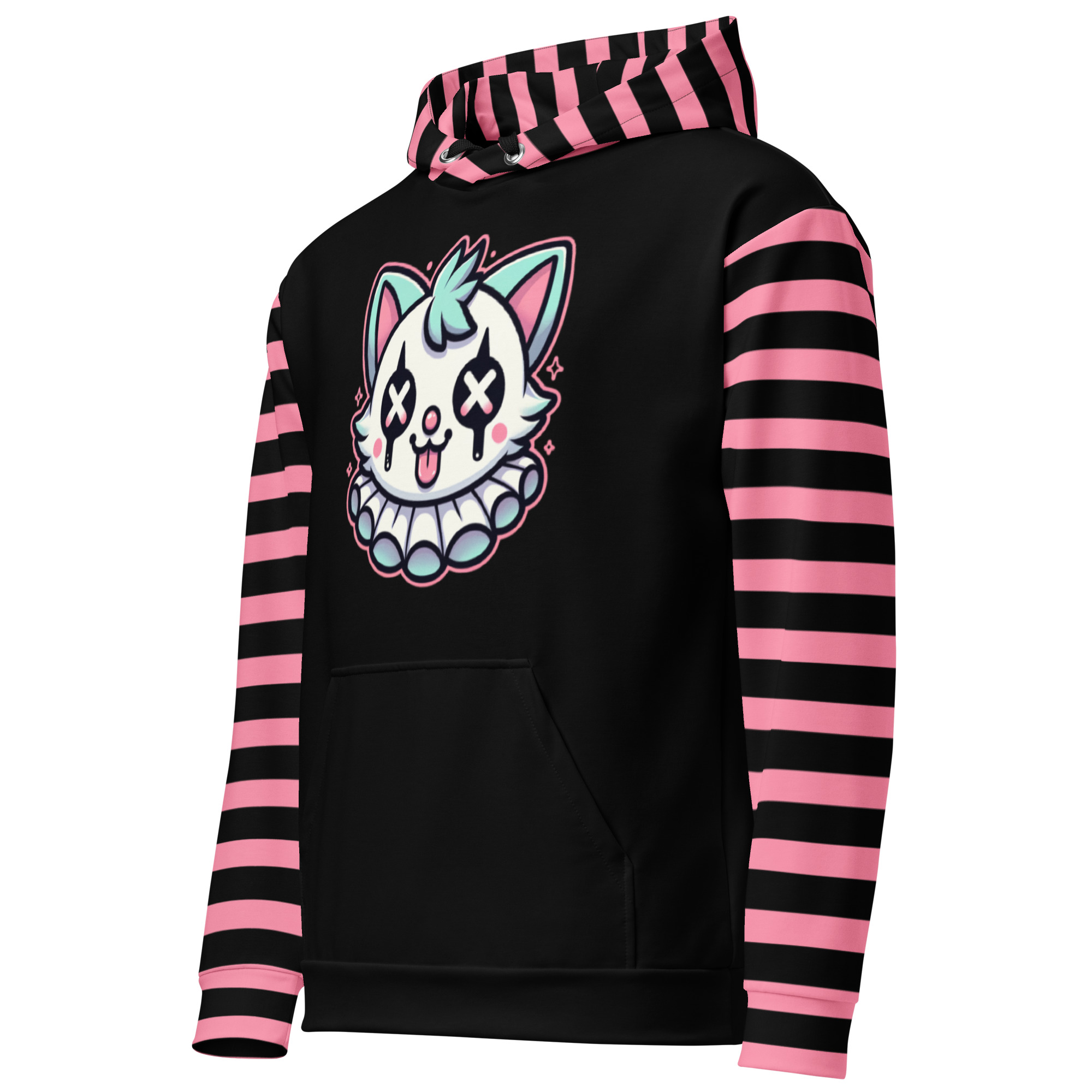 Cute Cat Striped Hoodie