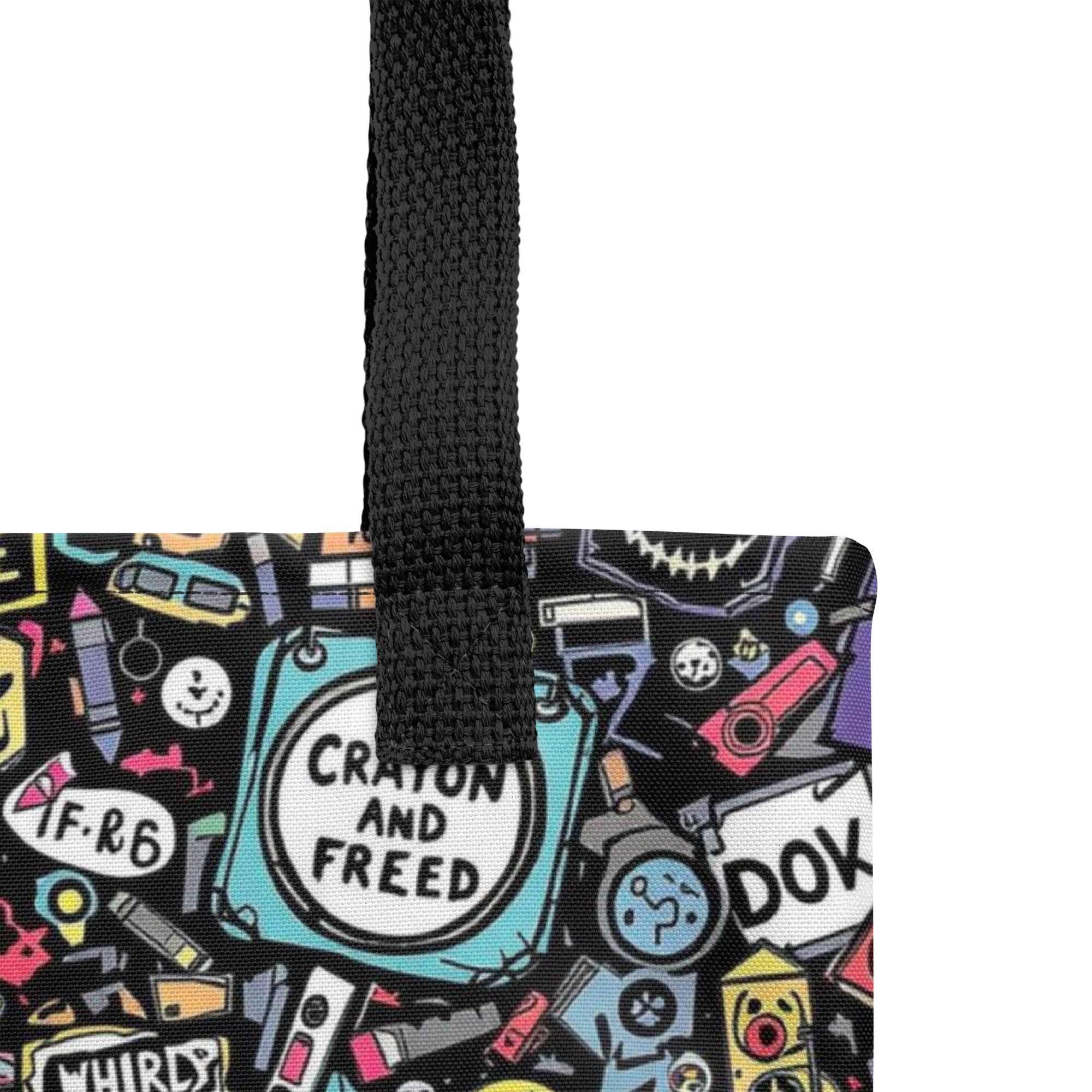 Colorful Graffiti Print Tote Bag