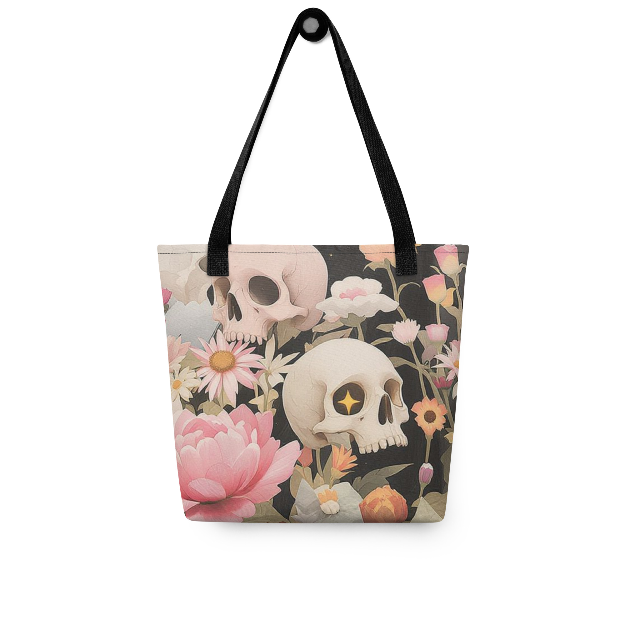 Floral Skull Tote Bag