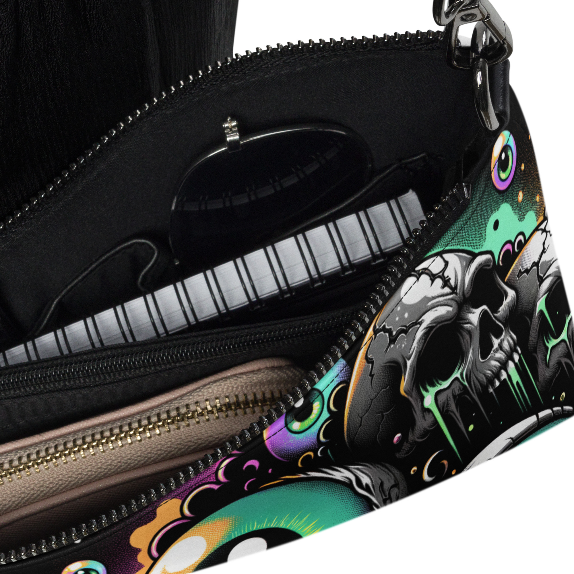 Psychedelic Skull-Eye Clutch Bag