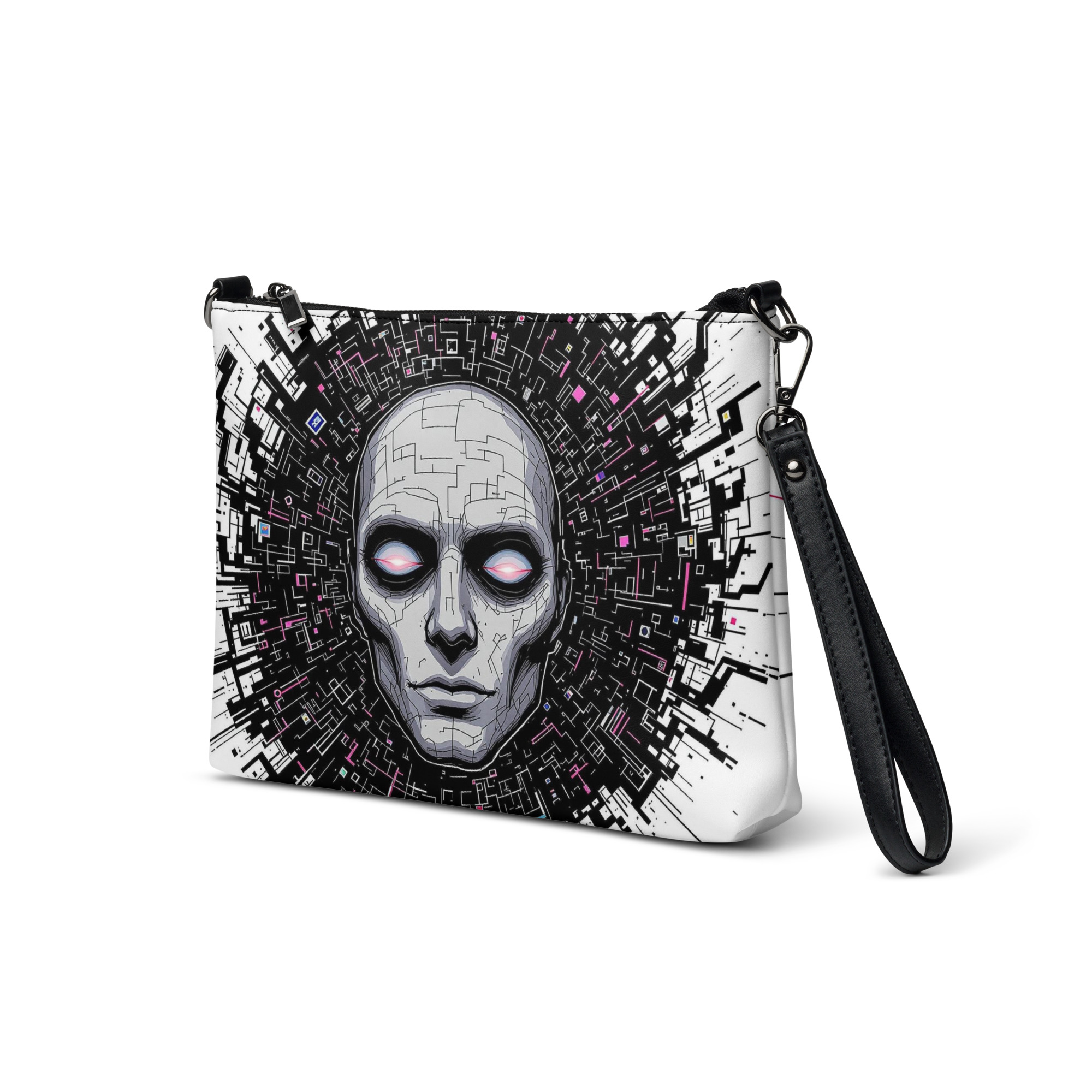 Geometric Print Wristlet Purse