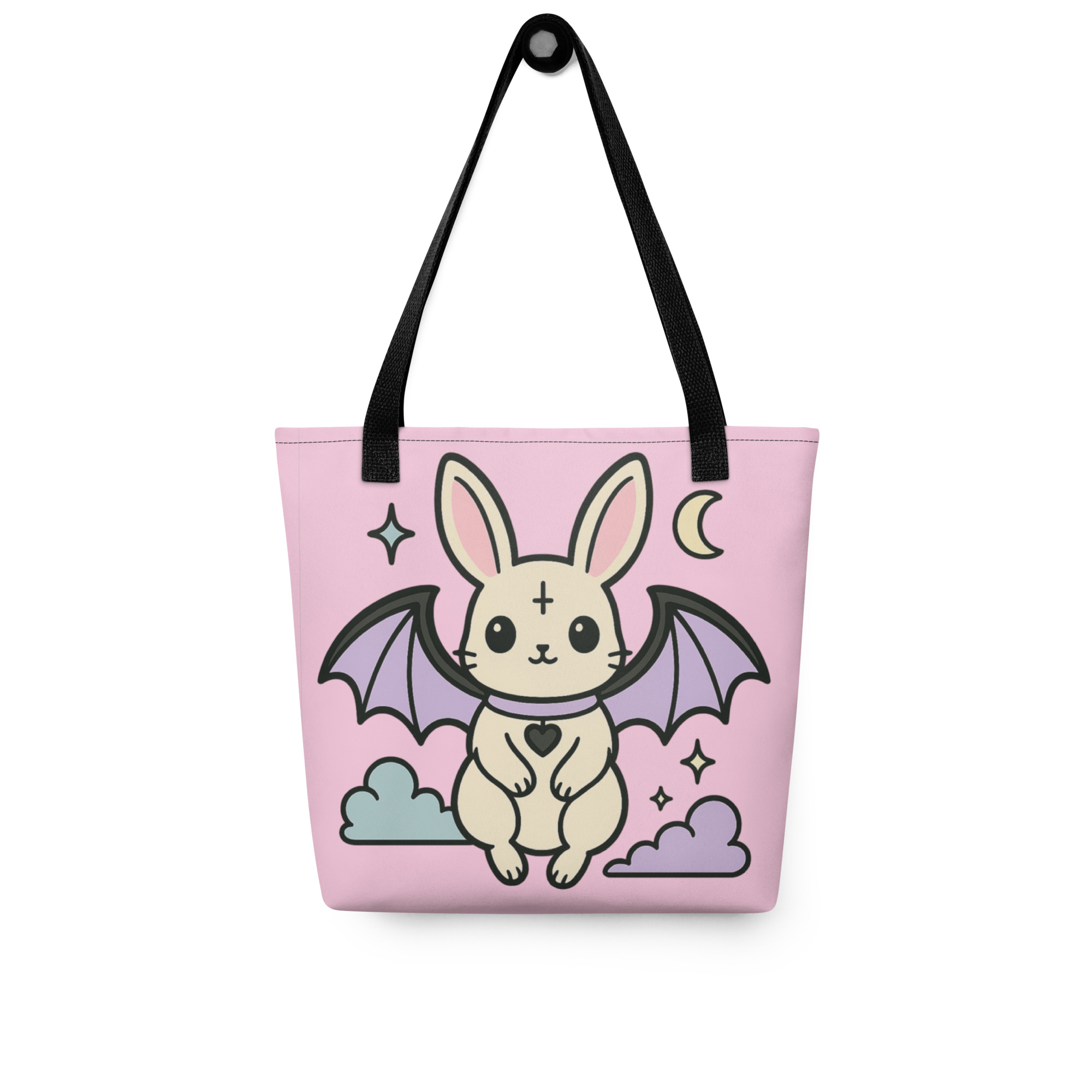 Pastel Goth Kawaii Bat Winged Bunny Tote Bag