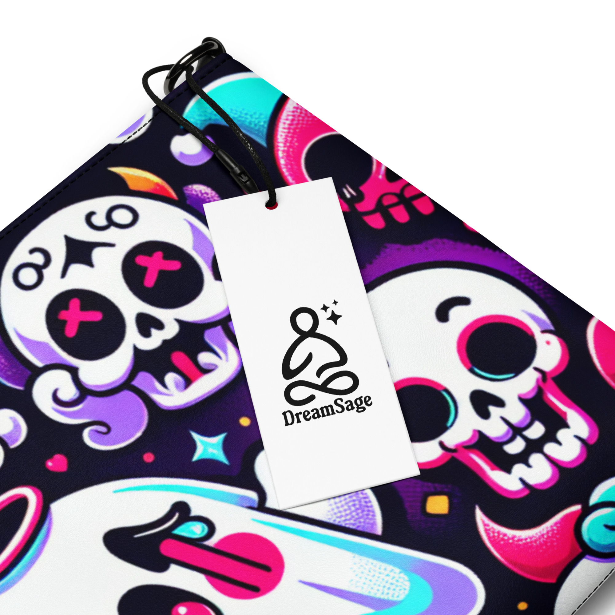 Cute Ghost and Skull Print Clutch Bag