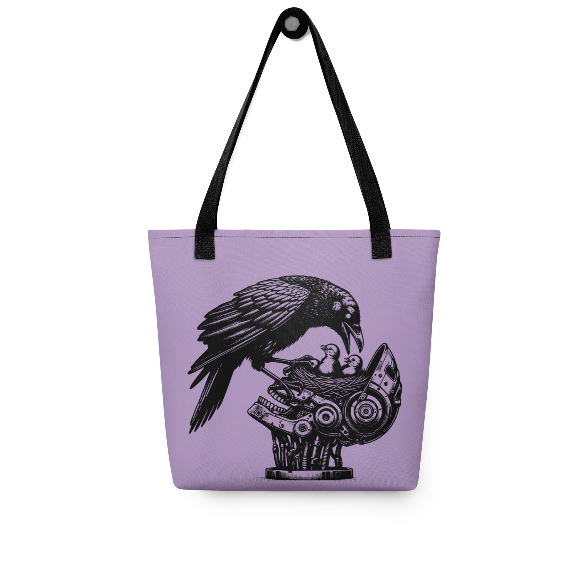 Raven and Chicks Art Tote Bag