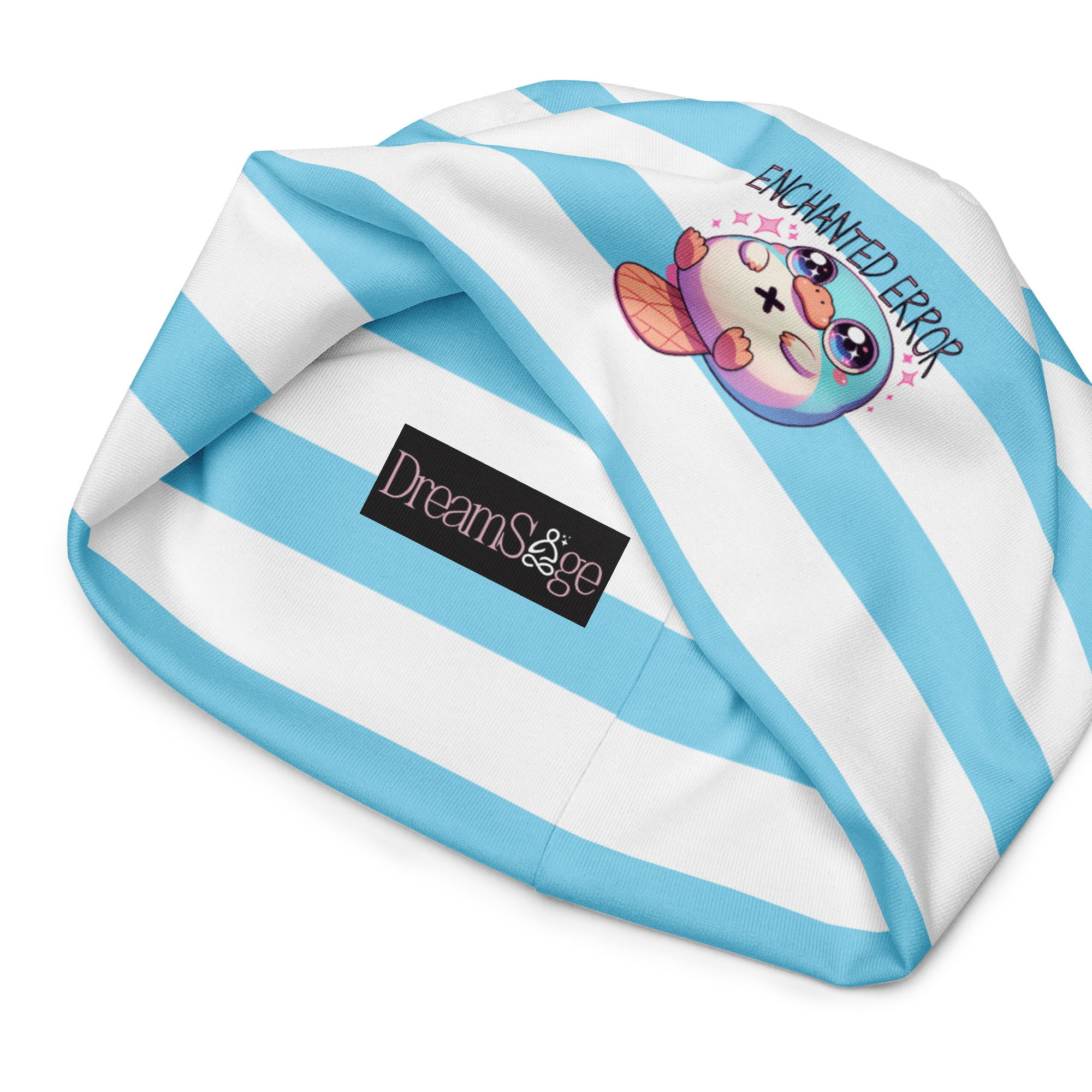 Striped Beanie with Enchanted Error Print