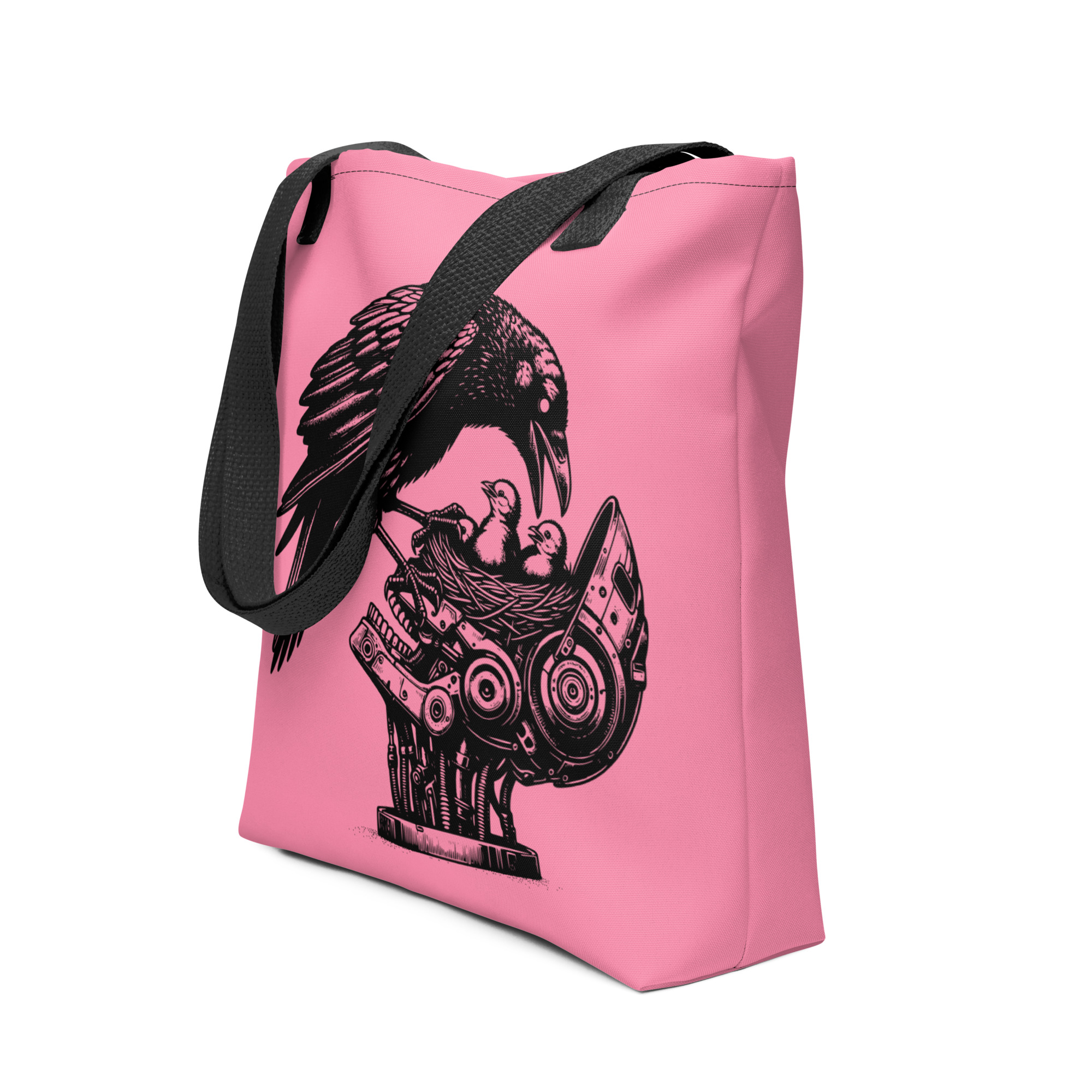 Cyberpunk Raven Tote Bag
