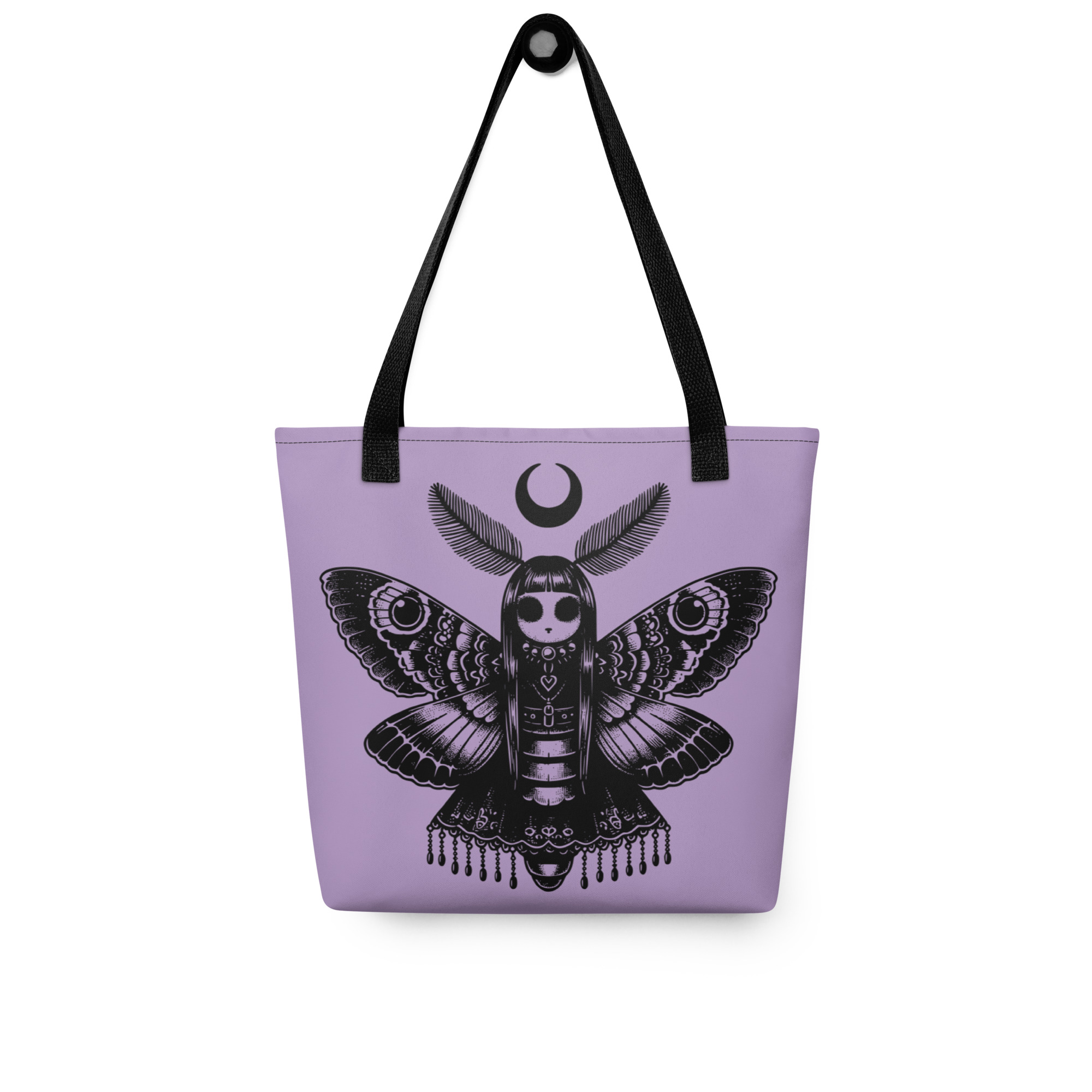 Gothic Moth Girl Tote Bag