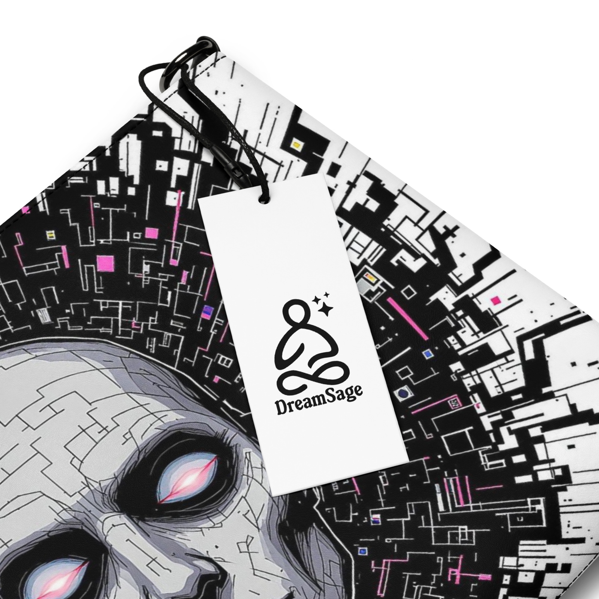 Geometric Print Wristlet Purse